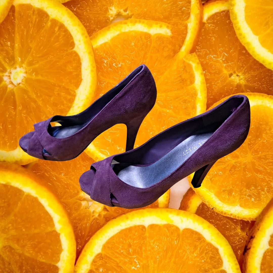 Nine West Nine West Open Toe Purple Suede High Heels Size 6.5 Size US 6.5 / IT 36.5 - 1 Thumbnail