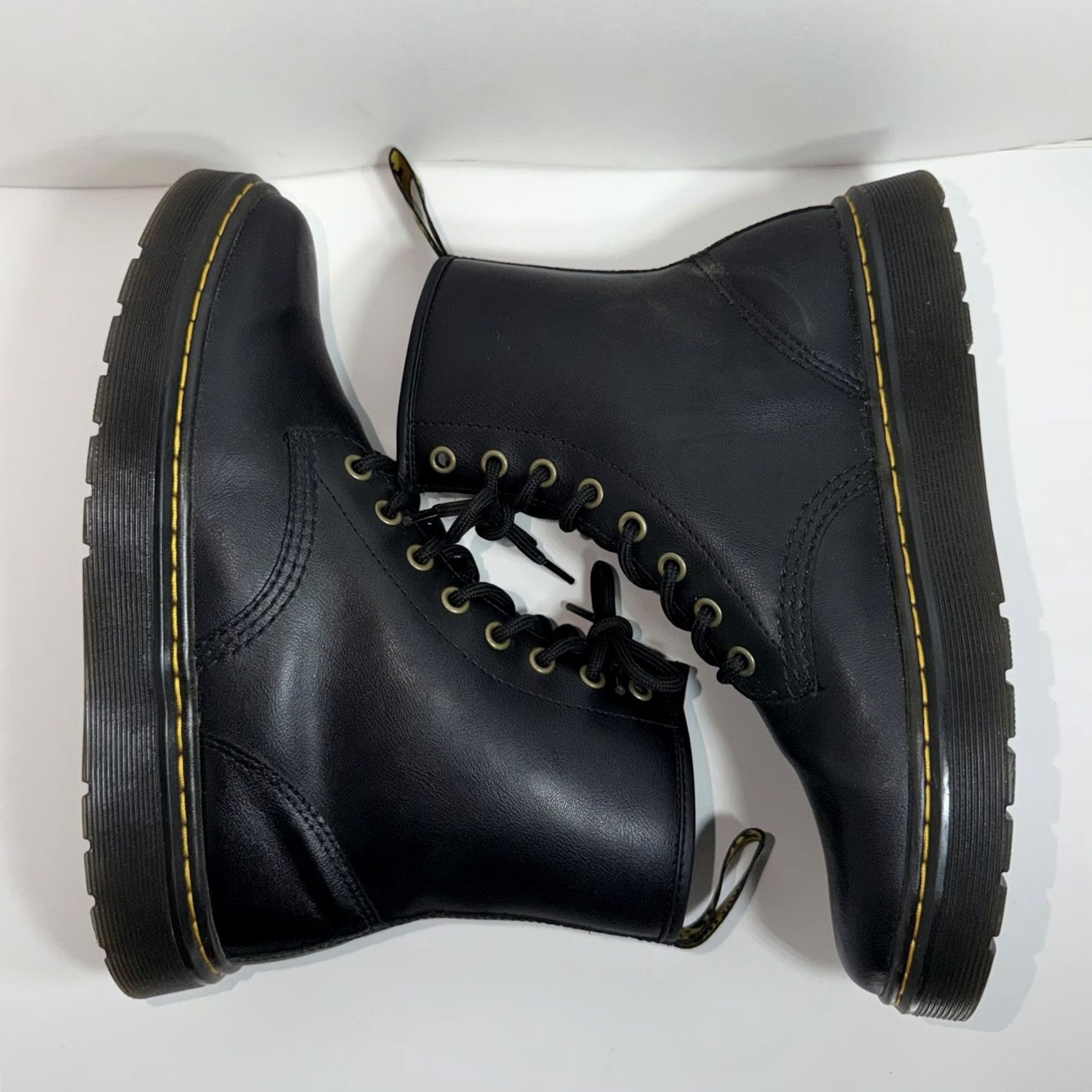 Dr. Martens Dr. Martens Women’s Size 8 Zavala High Top Boot TEAR RIP Punk 90s Leather Black Combat Ankle Lace Up Rubber Sole Menstrual? Size M / US 6-8 / IT 42-44 - 5 Thumbnail