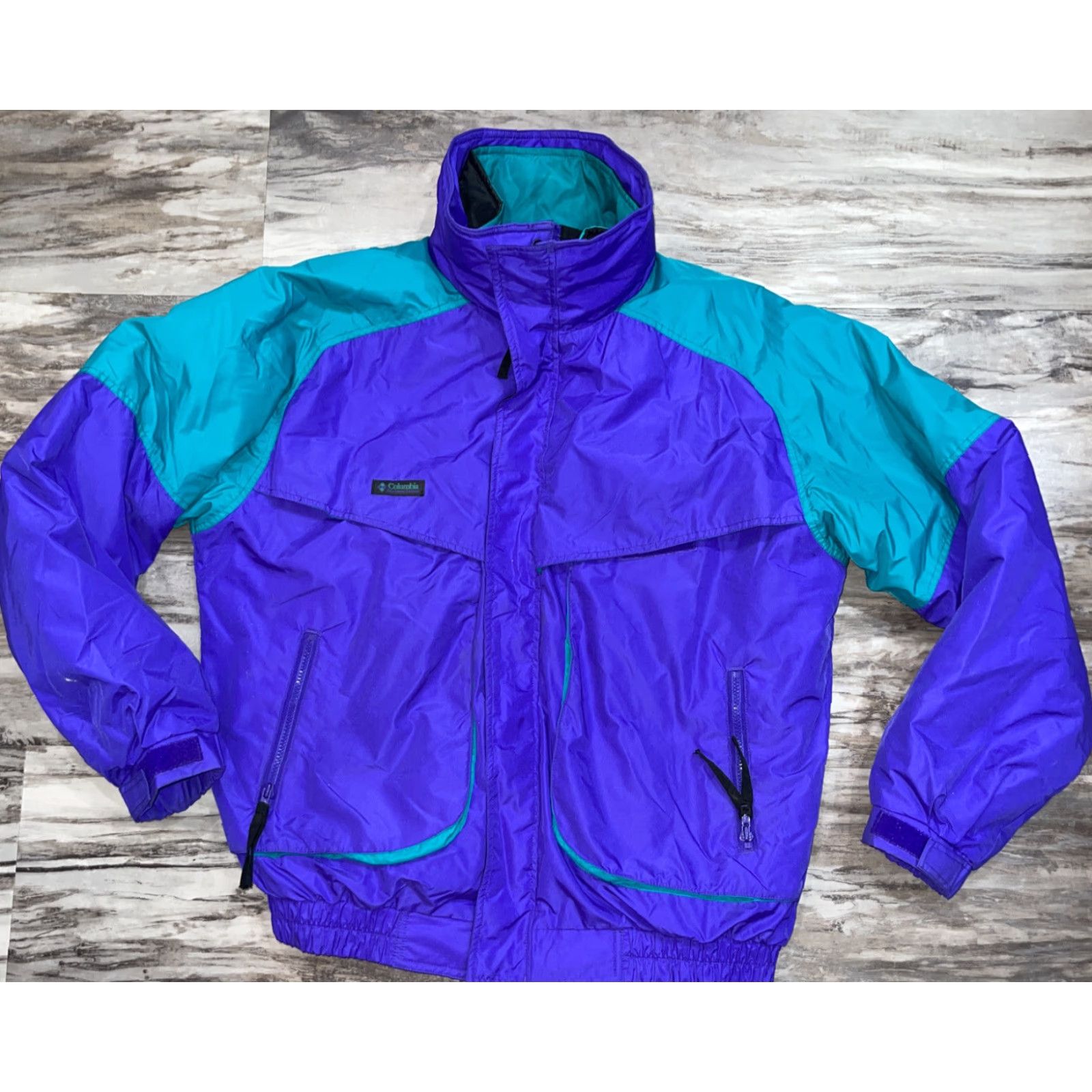 Vintage VINTAGE Columbia Powder Keg 3-in-1 Jacket Hooded Reversible L Men's L Purple Green Ski Snow Coat Size US L / EU 52-54 / 3 - 2 Thumbnail