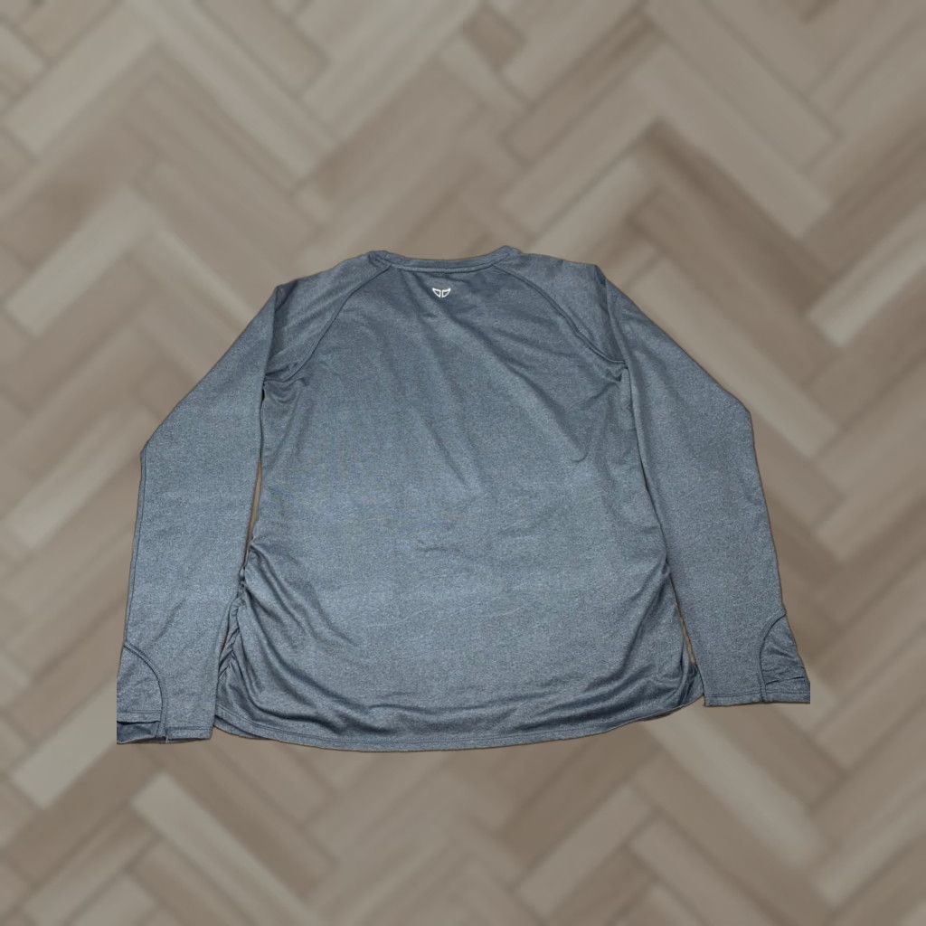 Vintage Korsa by Roadrunner Womens Ruched Long Sleeve Activewear Shirt XL Gray Pullover T-Shirt Ladies Size XL / US 12-14 / IT 48-50 - 1 Thumbnail
