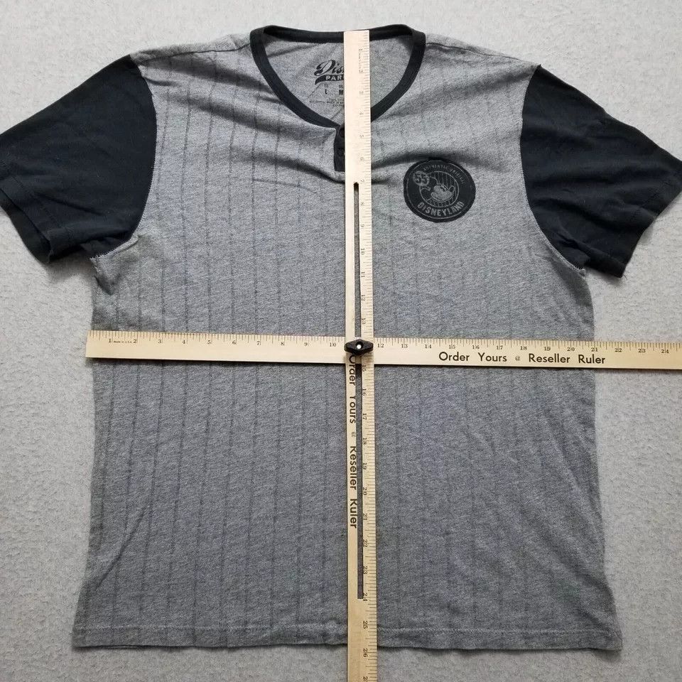 Disney Disney Parks Shirt Men Large Striped Henley Cookie Patch Size US L / EU 52-54 / 3 - 11 Thumbnail