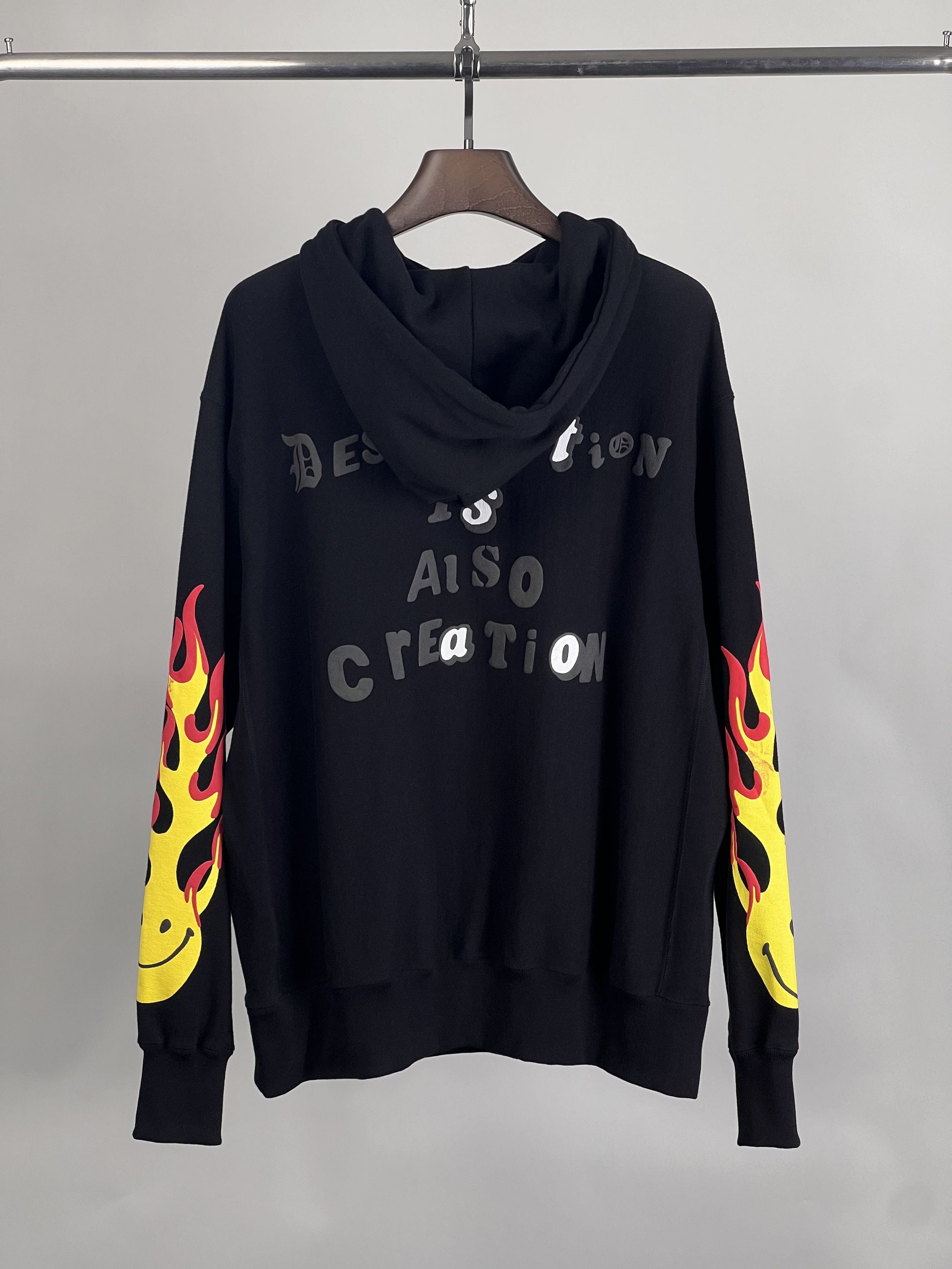 READYMADE Brand New Smile LS Hoodie Flame Print Black L Size US L / EU 52-54 / 3 - 9 Thumbnail