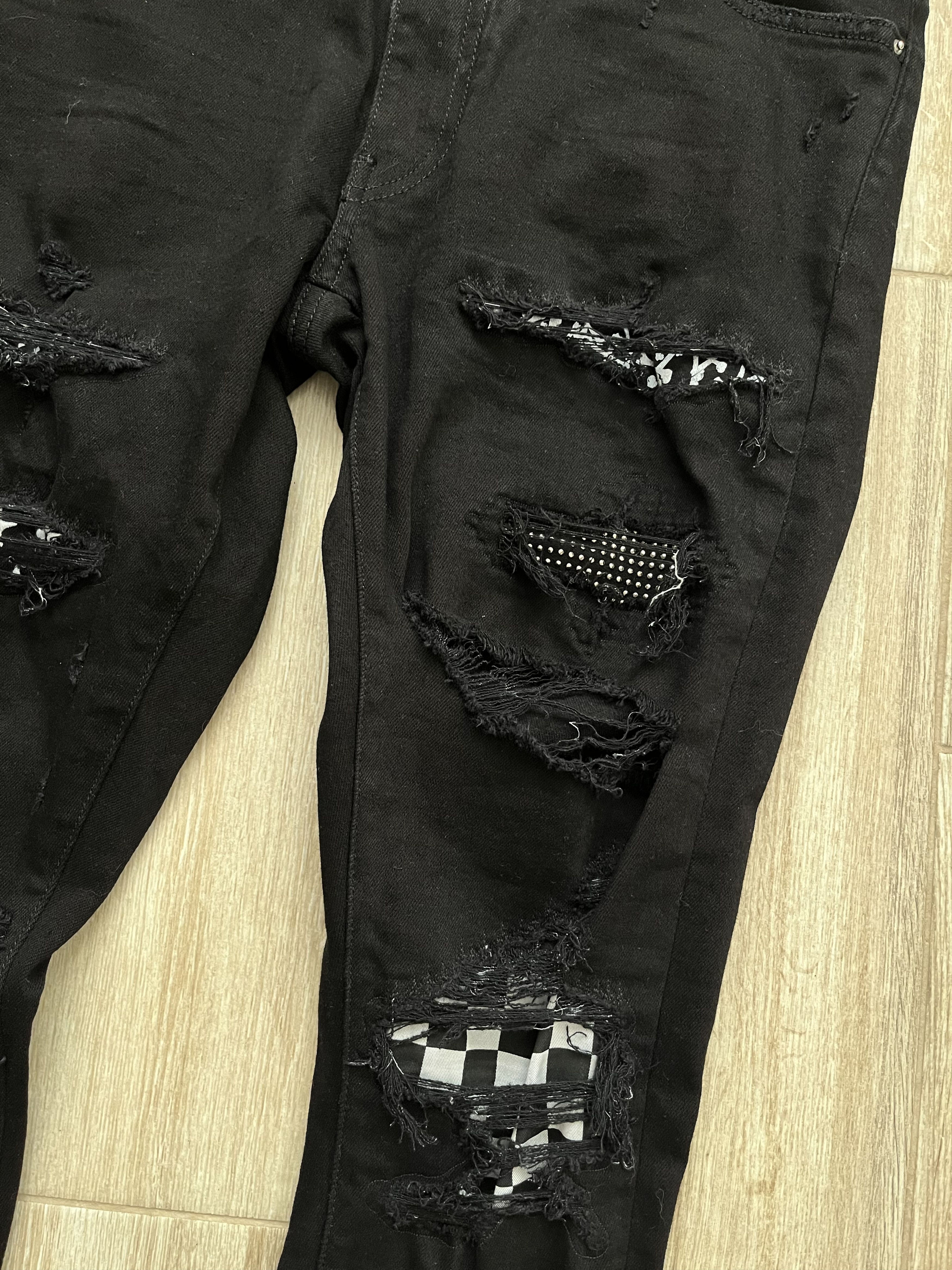 Amiri Amiri checkerboard patchwork jeans Size US 31 - 5 Thumbnail