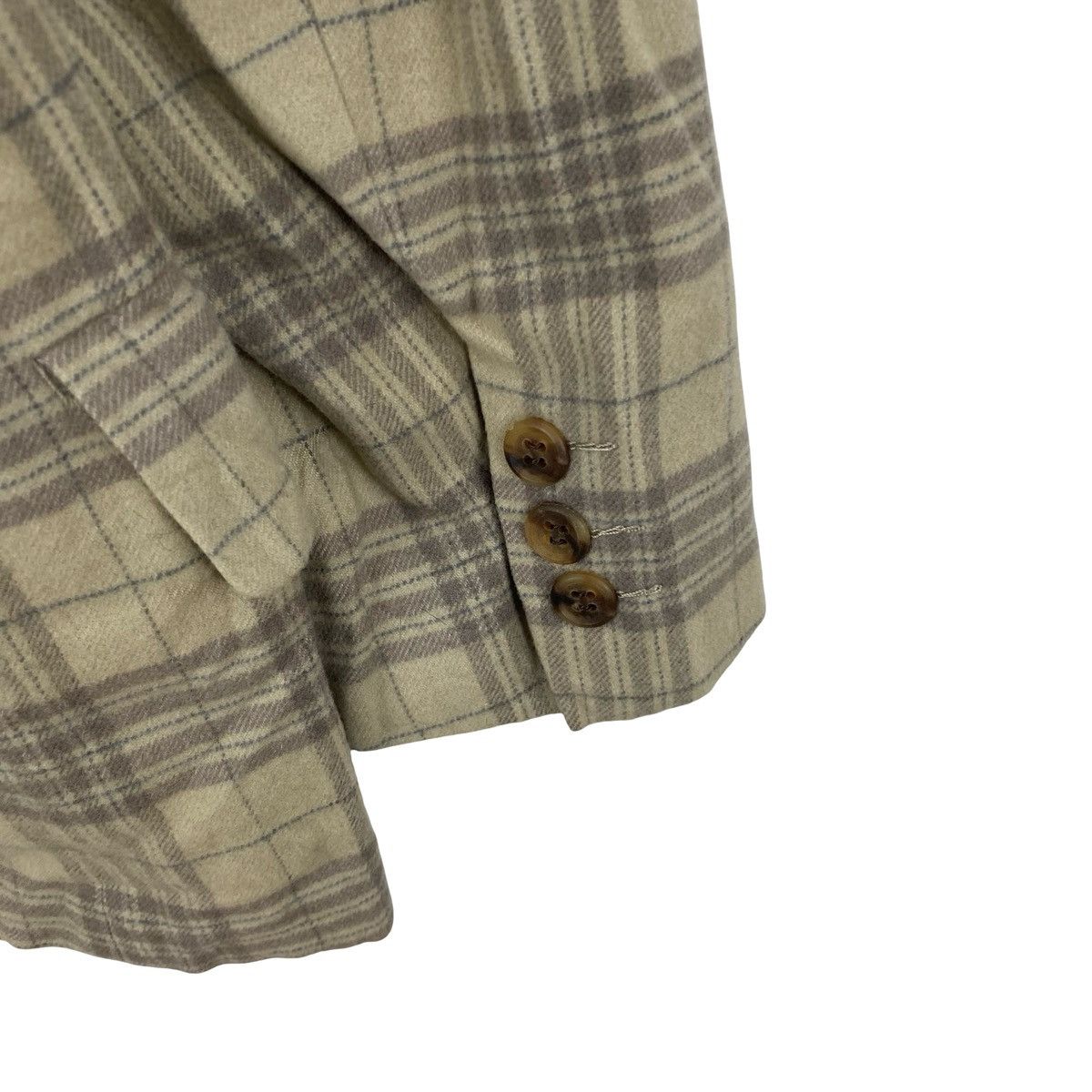 Tokio Kumagai Vintage TOKKO KUMAGAI Plaid Double Breasted Blend Blazer Size S / US 4 / IT 40 - 8 Thumbnail