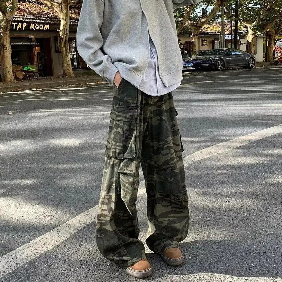 Japanese Brand Retro wide leg loose straight camouflage jeans Size US 32 / EU 48 - 4 Thumbnail