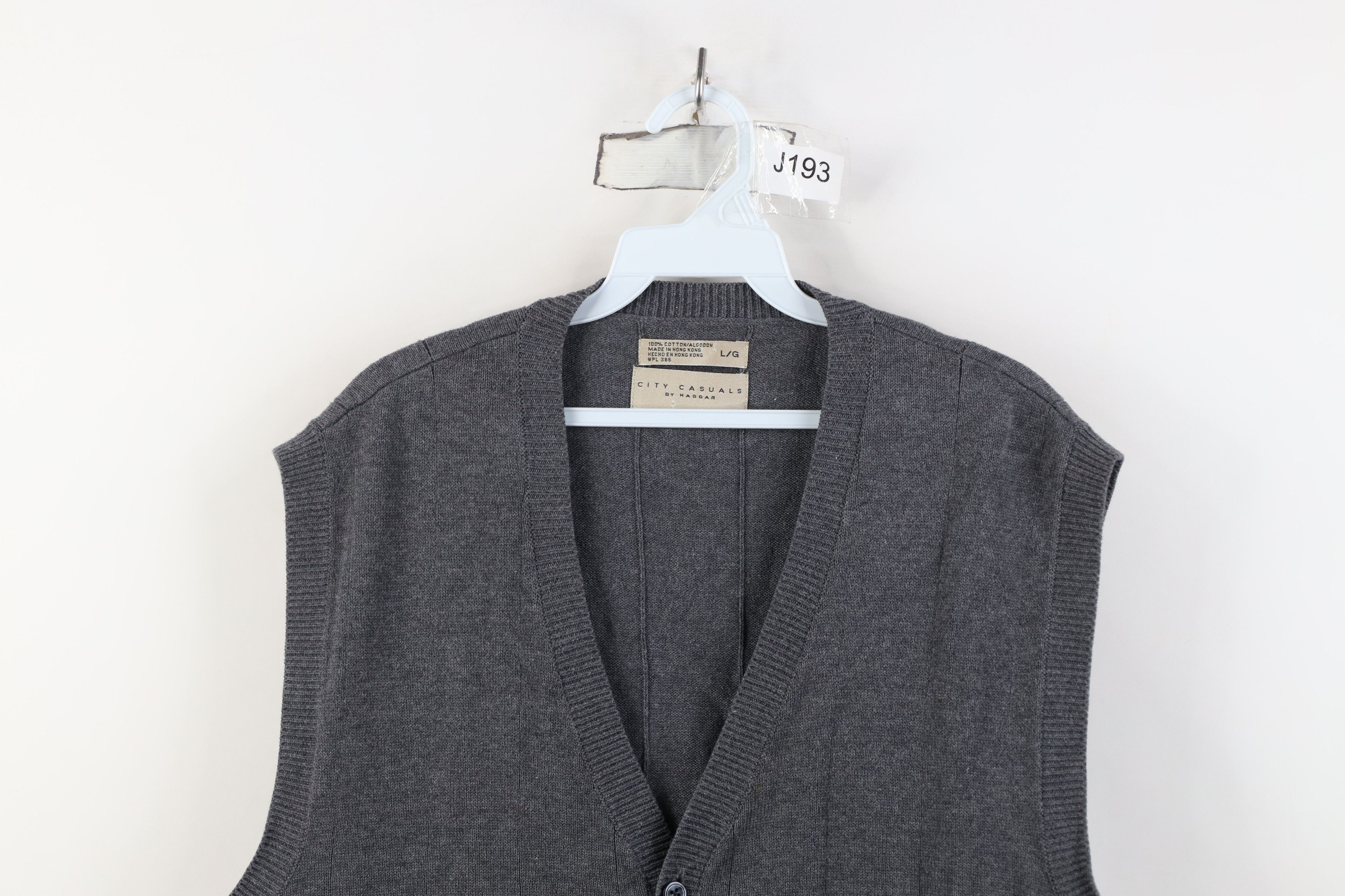 Vintage Vintage 90s Streetwear Cotton Knit Cardigan Sweater Vest Size US L / EU 52-54 / 3 - 2 Thumbnail