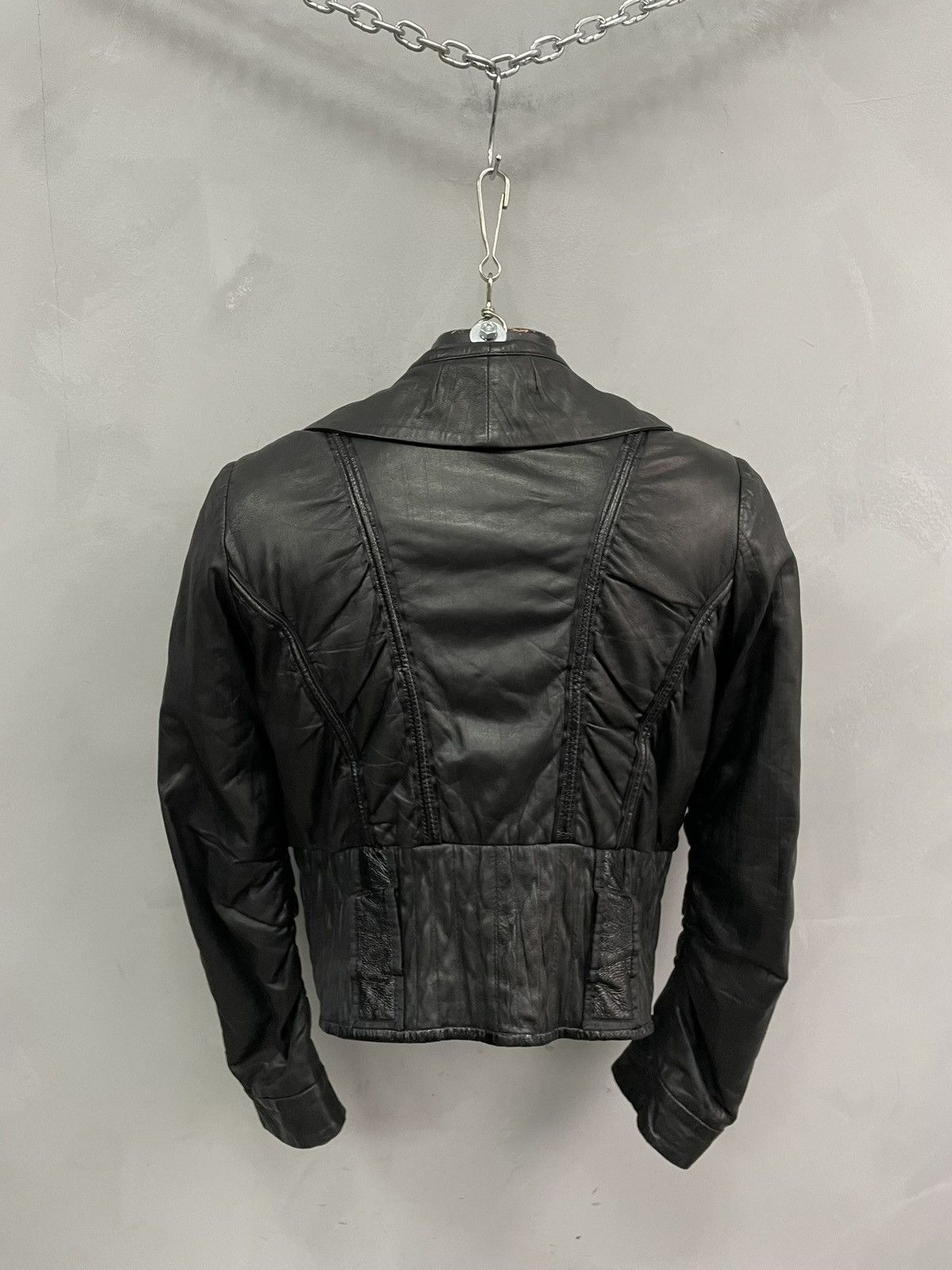 14th Addiction cropped with pockets Jacket Gothic leather Biker Avantgarde Size US S / EU 44-46 / 1 - 9 Thumbnail