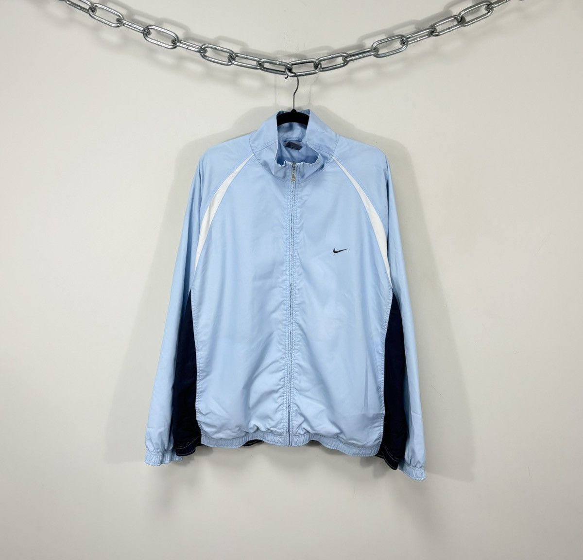 Nike Vintage Nike Y2K Baby Blue Retro Swoosh Hype Track Jacket Size US XXL / EU 58 / 5 - 1 Thumbnail