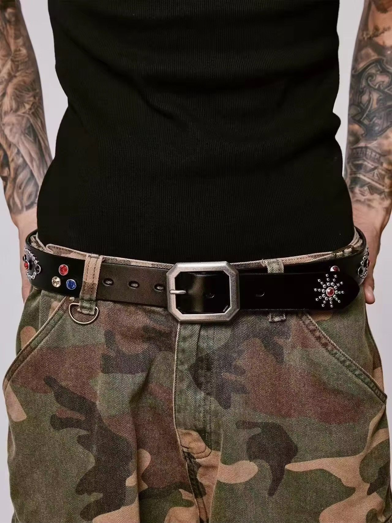 Japanese Brand punk style pu leather belt Size ONE SIZE - 1 Thumbnail