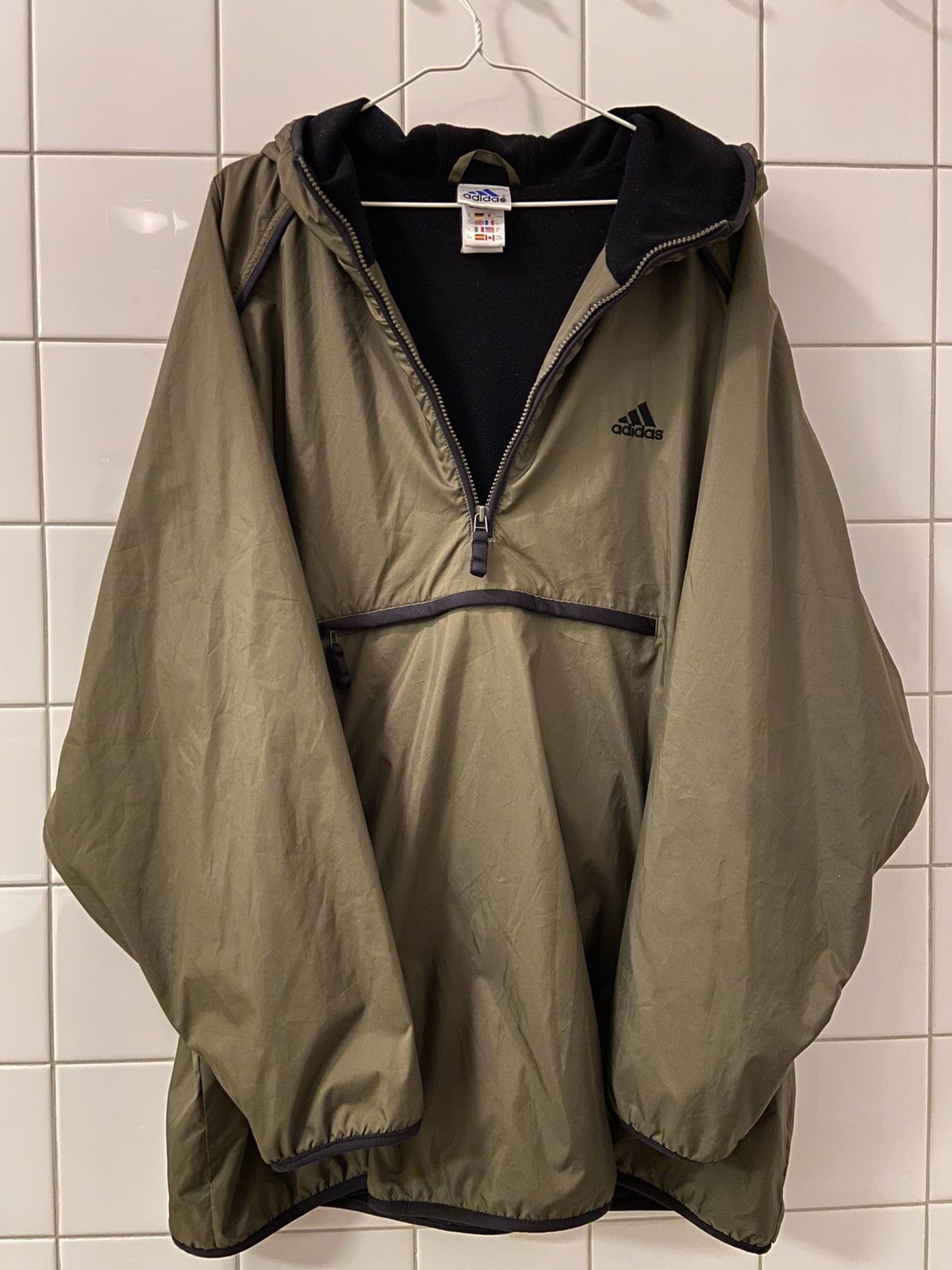 Adidas × Vintage Adidas hooded nylon/fleece jacket Size US XL / EU 56 / 4 - 3 Thumbnail