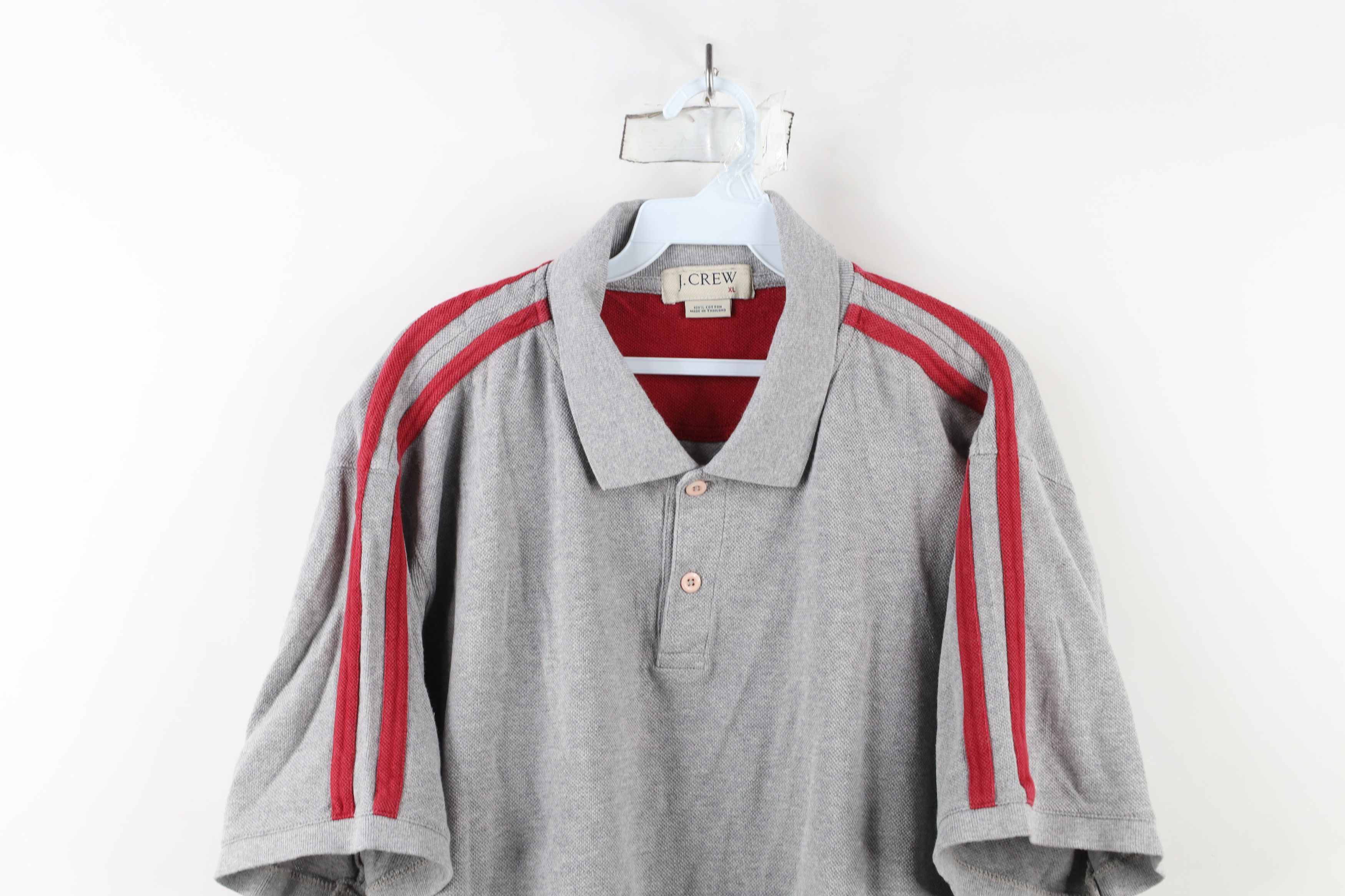 J.Crew × Vintage Vintage 90s J Crew Thermal Knit Collared Polo Shirt Gray Size US XL / EU 56 / 4 - 2 Thumbnail