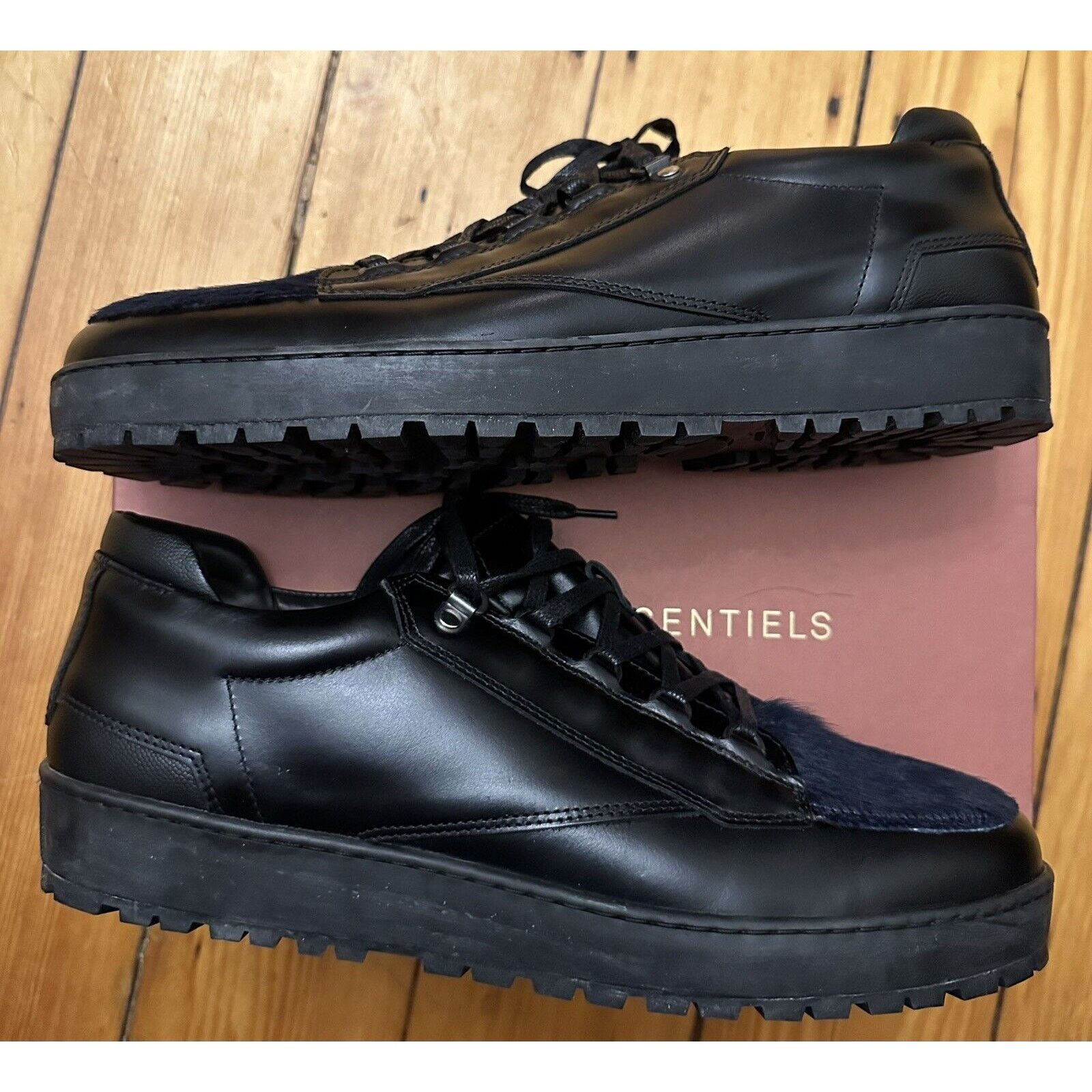 WANT Les Essentiels NIB $450 Want Les Essentiels Leather & Pony Hair Sneaker, 12 Size US 12 / EU 45 - 3 Thumbnail