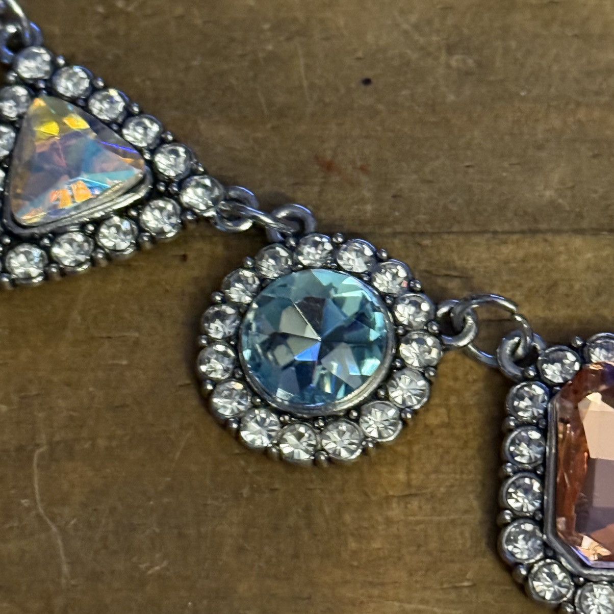 Other Silver geometric multicolor iridescent gemstone necklace Size ONE SIZE - 4 Thumbnail