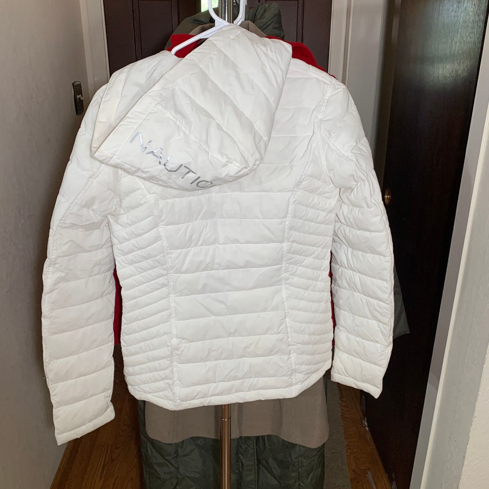 Nautica NAUTICA Women's White Puffer Hooded Jacket Size XS Size XS / US 0-2 / IT 36-38 - 3 Thumbnail