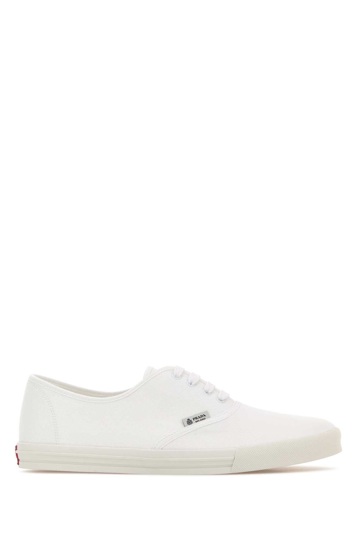 Prada White Canvas Sneakers Size US 7 / EU 40 - 1 Thumbnail