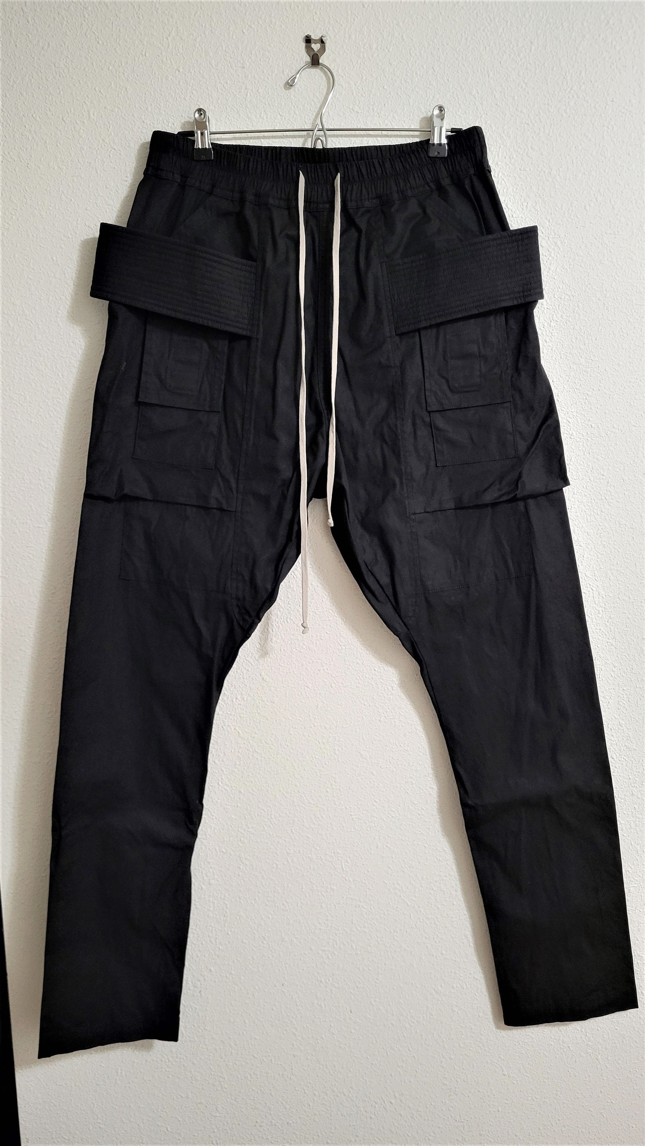 Pre-owned Rick Owens X Rick Owens Drkshdw Cotton Creatch Cargo Drawstring Jogger Pants In Black