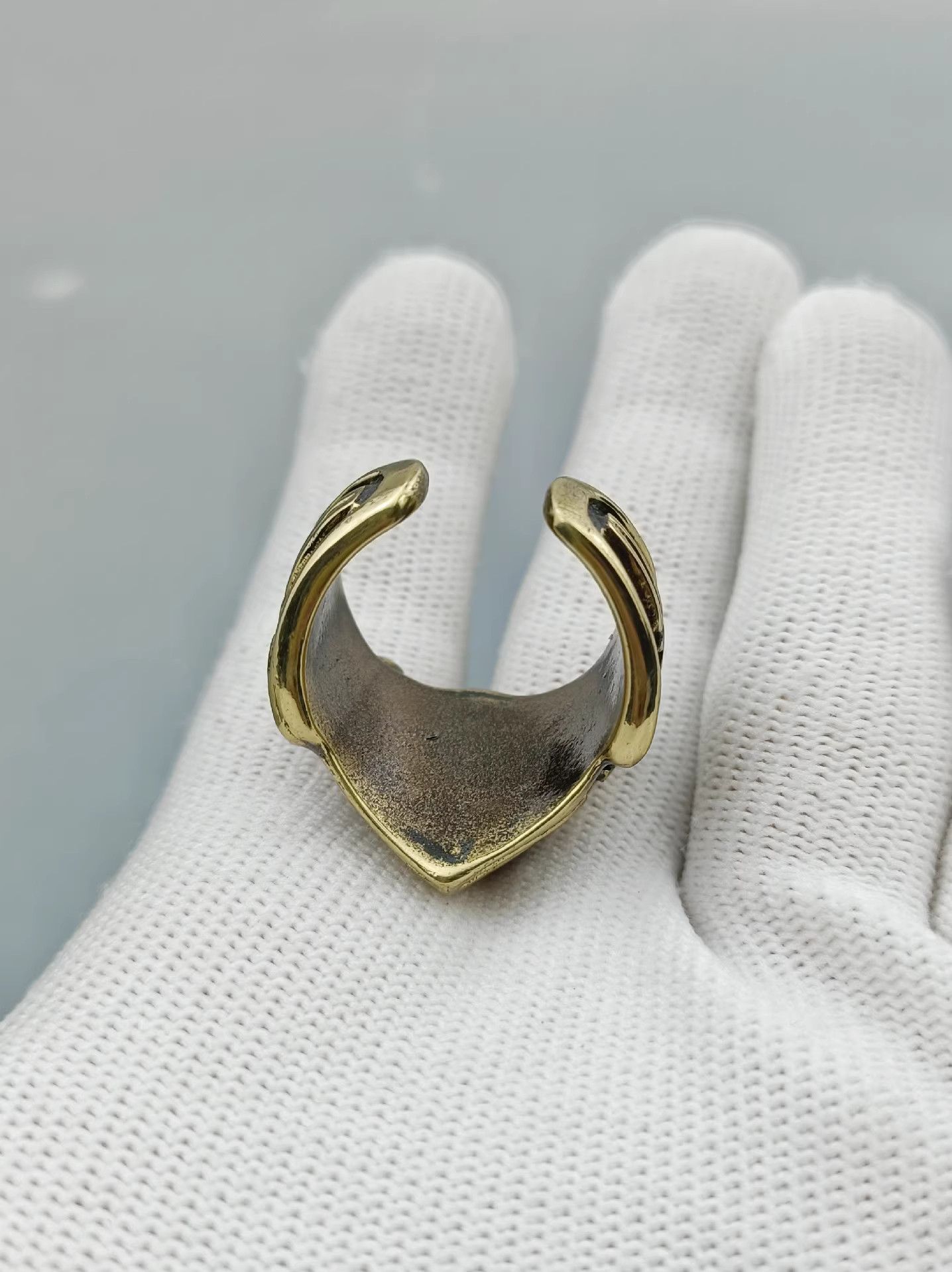 Vintage Chrome Shield Cross Gold Ring Vintage Rings🔥🔥🔥 Size ONE SIZE - 3 Thumbnail
