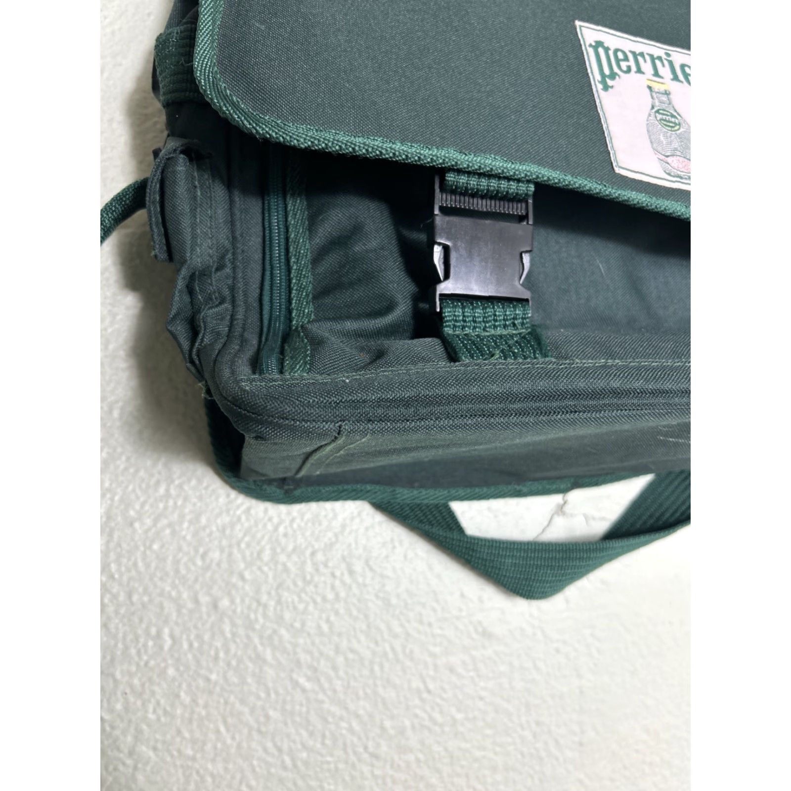 Vintage VINTAGE Perrier Sparkling Water Crossbody Messenger Bag Green 17x12x6 Large Men Size ONE SIZE - 4 Thumbnail