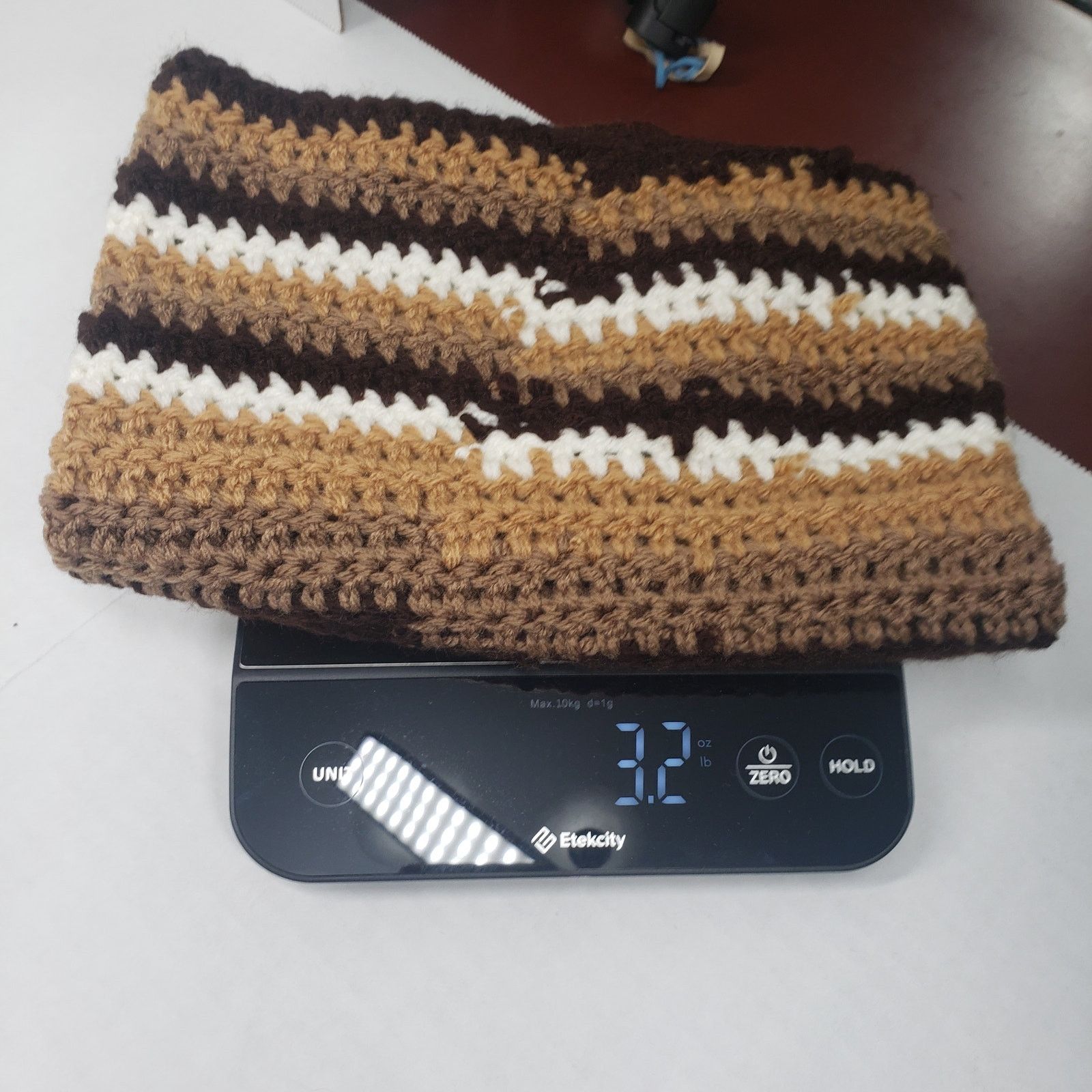 Handmade Crochet Slouchy Beanie Hat Brown Striped Handmade Dreadlock Size ONE SIZE - 17 Thumbnail