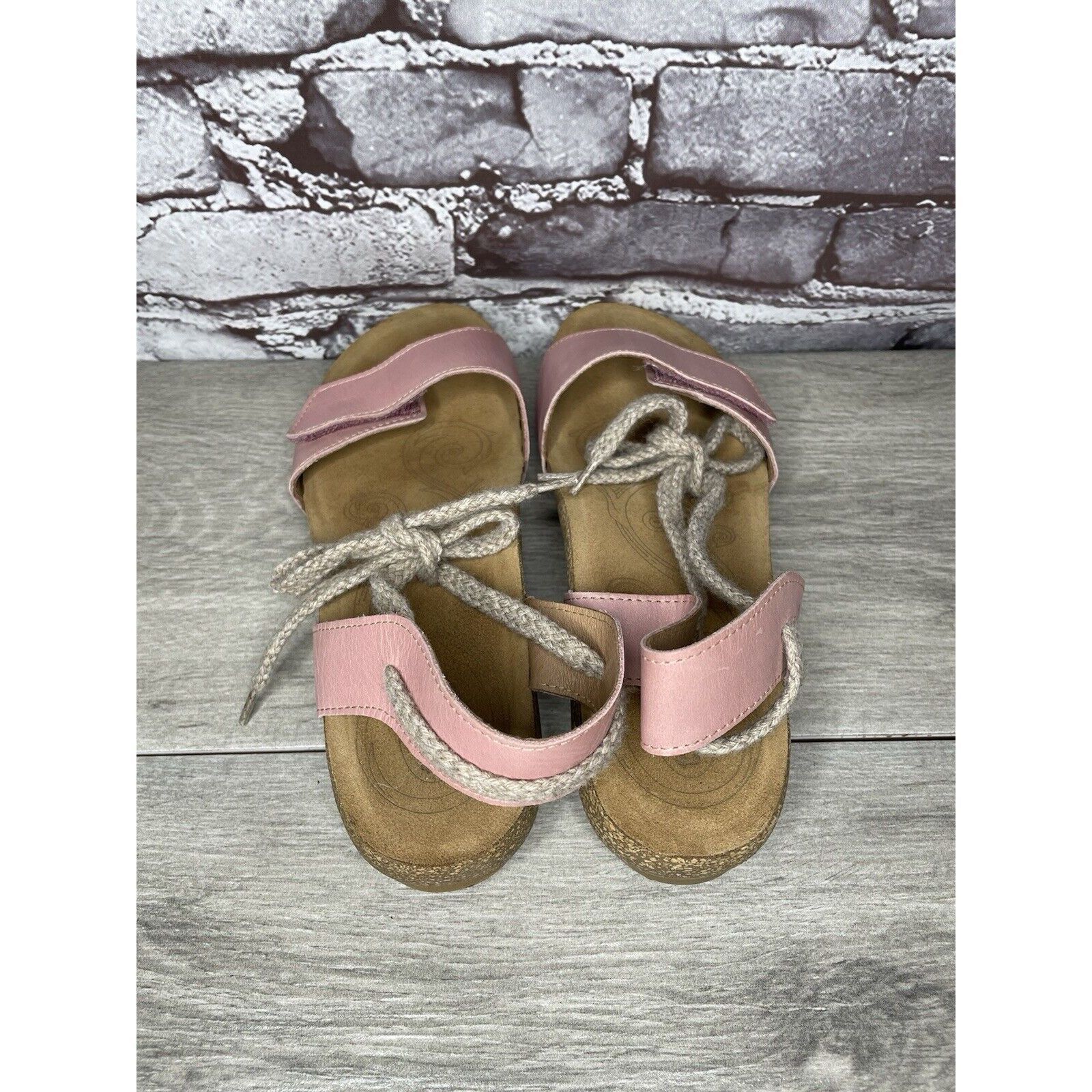 Other TAOS Pink Leather Ankle Lace Strap Cork Wedge Sandals Women Size US 9.5 / IT 39.5 - 5 Thumbnail