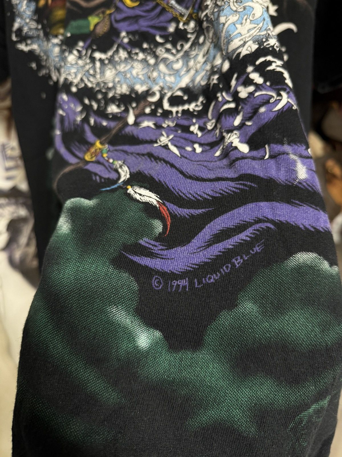 Vintage Vintage 1994 Wizard Liquid Blue T-Shirt Rare Vtg XLarge Size US XL / EU 56 / 4 - 5 Thumbnail