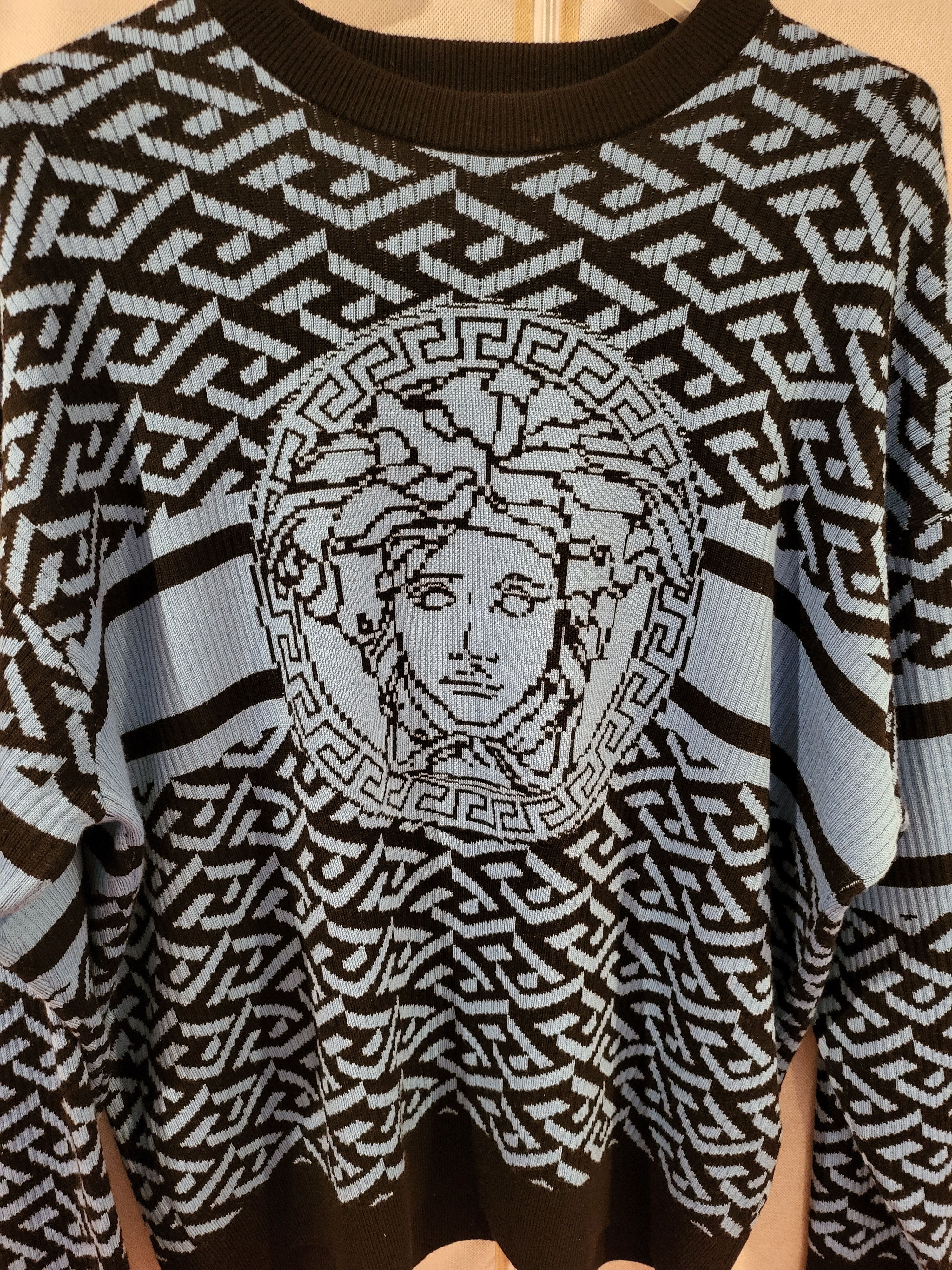 Versace La Greca Medusa Jacquard Sweater Size US M / EU 48-50 / 2 - 4 Thumbnail