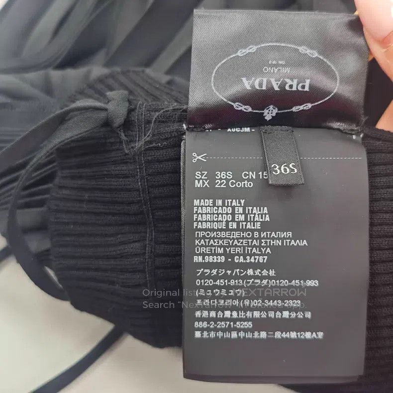 Prada Prada Black stitching design classic logo wool short-sleev Size XXS / US 00 / IT 34 - 6 Thumbnail