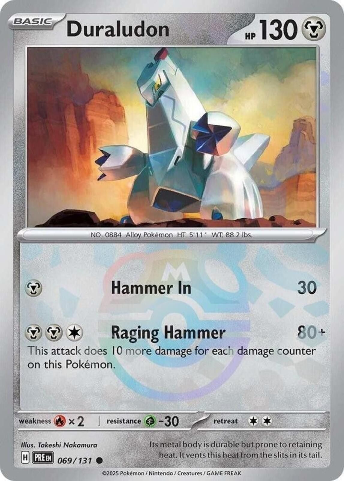 Pokemon Duraludon #069/131 Scarlet & Violet Prismatic Evolutions Size ONE SIZE - 1 Thumbnail