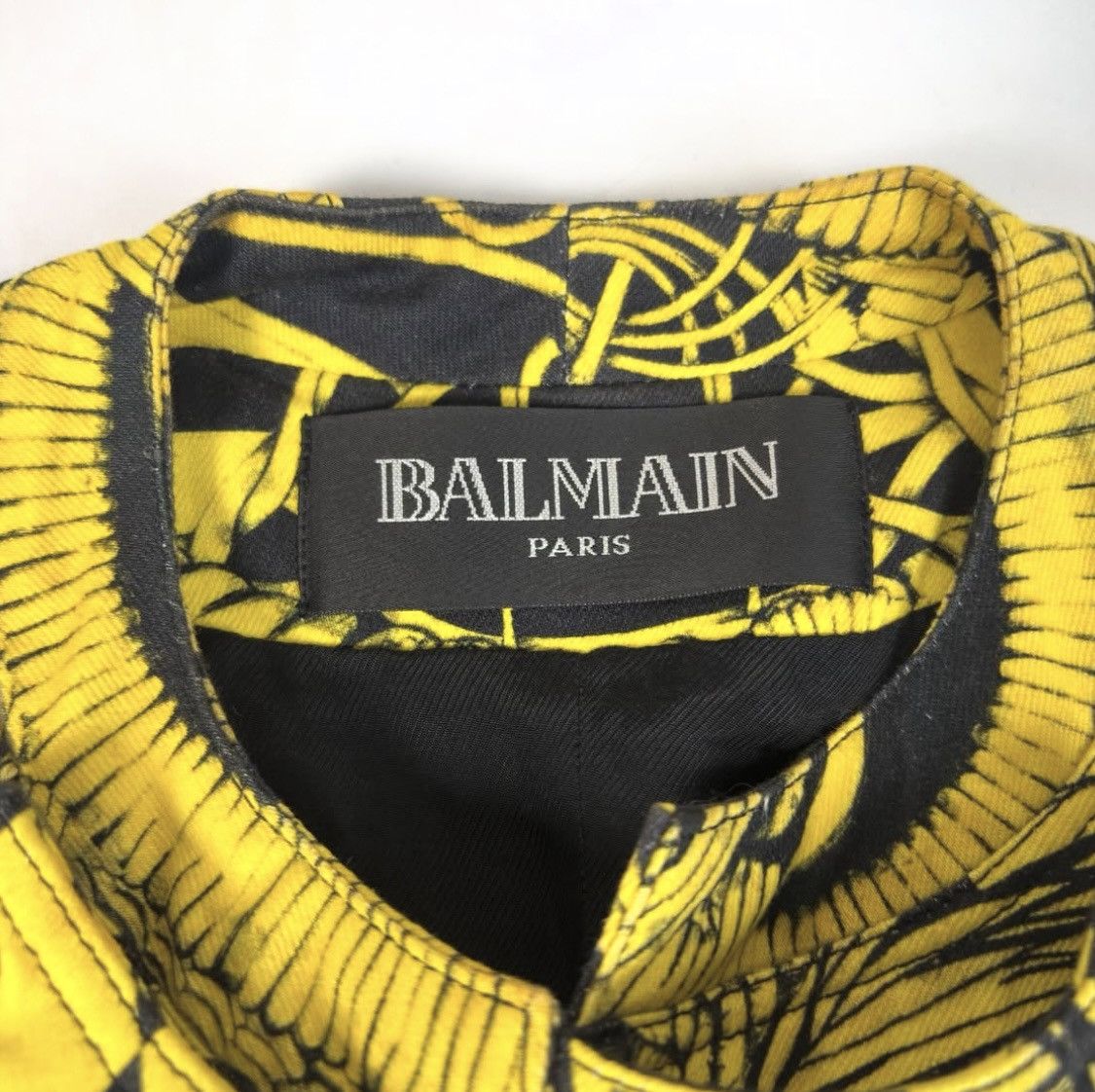 Balmain BALMAIN PARIS Rare Harlequin Graphic Print Denim Biker Size XS / US 0-2 / IT 36-38 - 2 Thumbnail