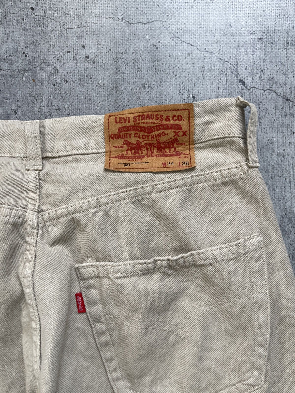 Vintage Vintage 80s Levi's 501 White Jeans Size US 32 / EU 48 - 3 Thumbnail