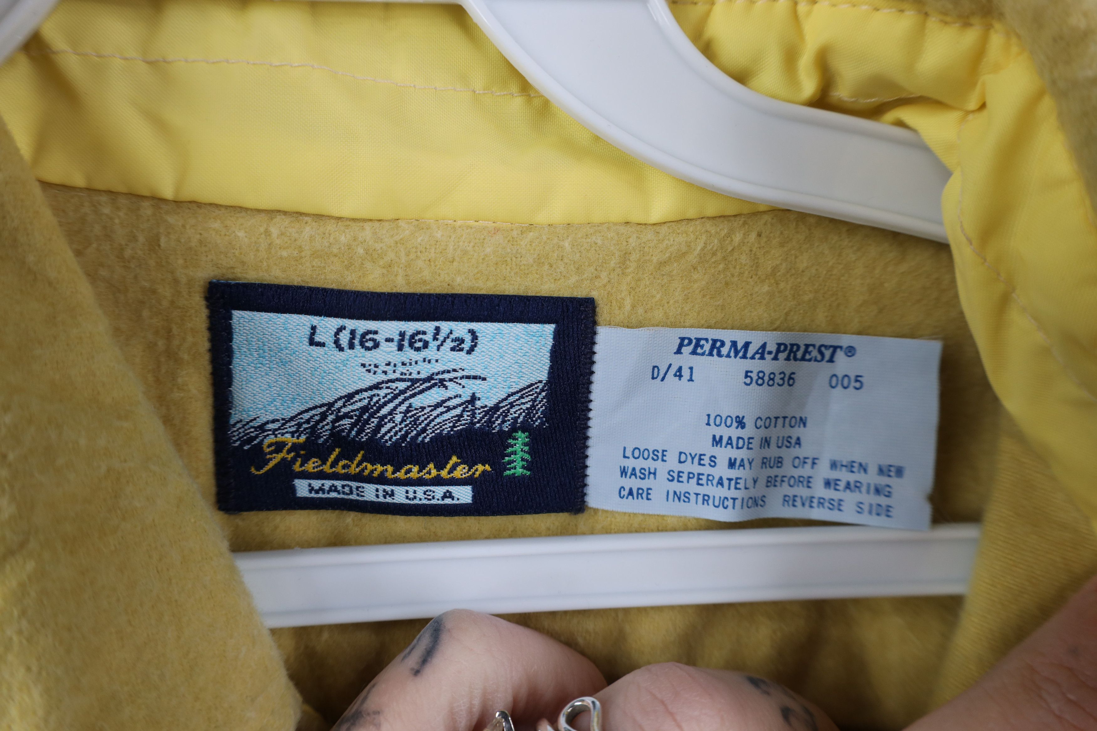 Vintage Vintage 70s Streetwear Chamois Cloth Button Shirt Yellow USA Size US L / EU 52-54 / 3 - 6 Thumbnail
