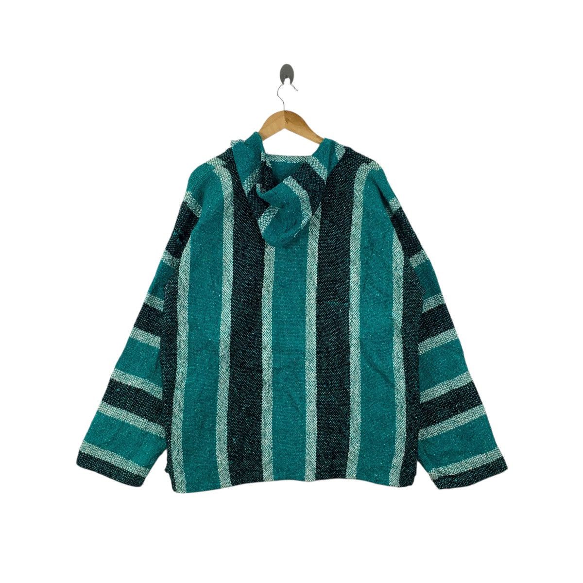 Vintage Vintage 80s MEXICAN BAJA PONCHO Chavitos Rug Woven Hoodie Size US XXL / EU 58 / 5 - 6 Thumbnail
