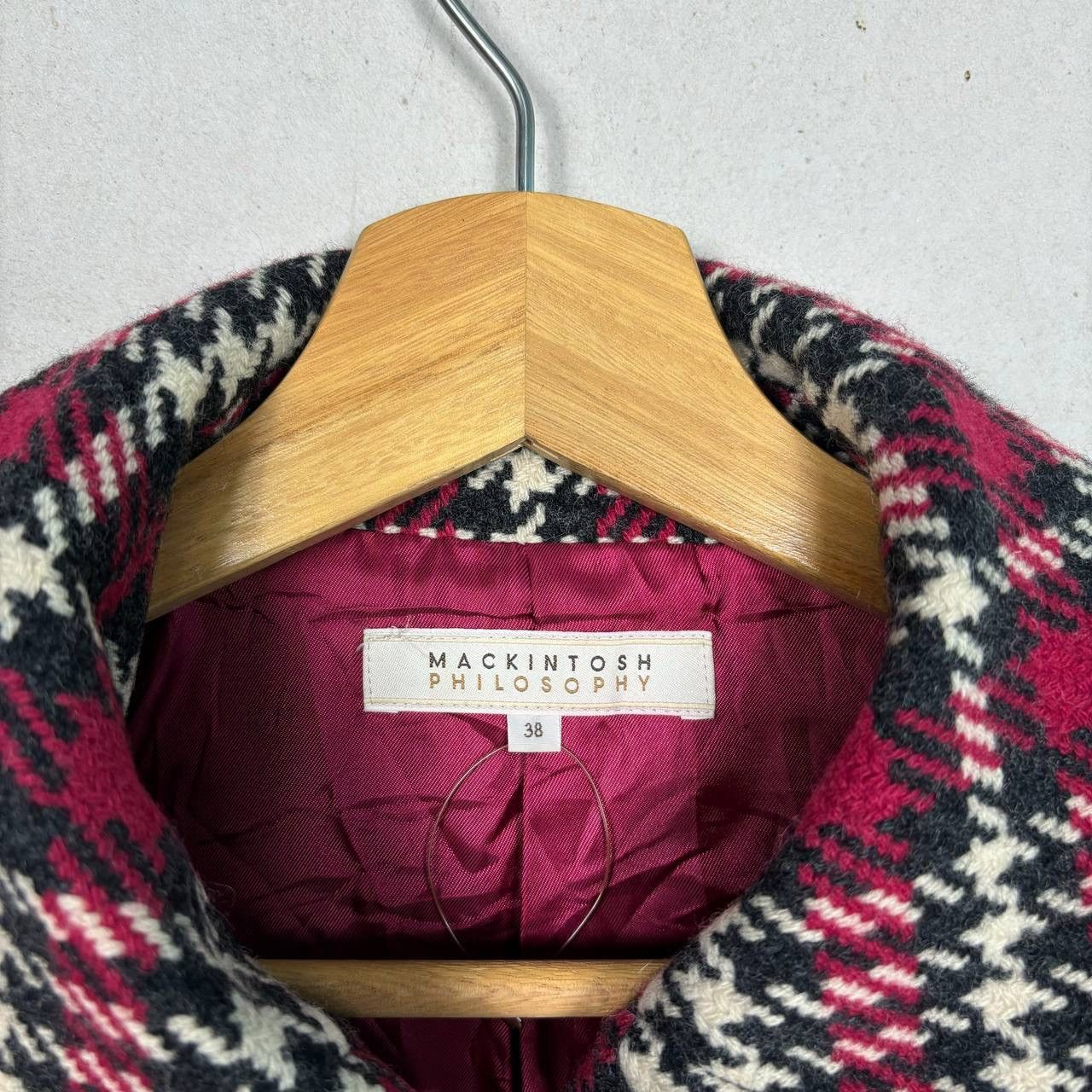 Mackintosh Mackintosh Plaid Burgundy Tweed Double Breasted Jacket Size S / US 4 / IT 40 - 4 Thumbnail