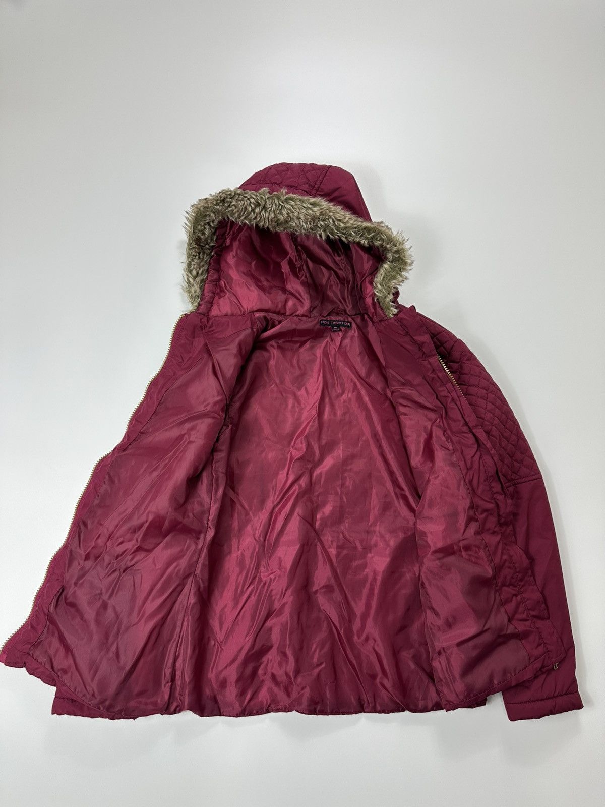 Japanese Brand Faux Fur Style Jacket Women's Zip Hooded Red Size S / US 4 / IT 40 - 7 Thumbnail