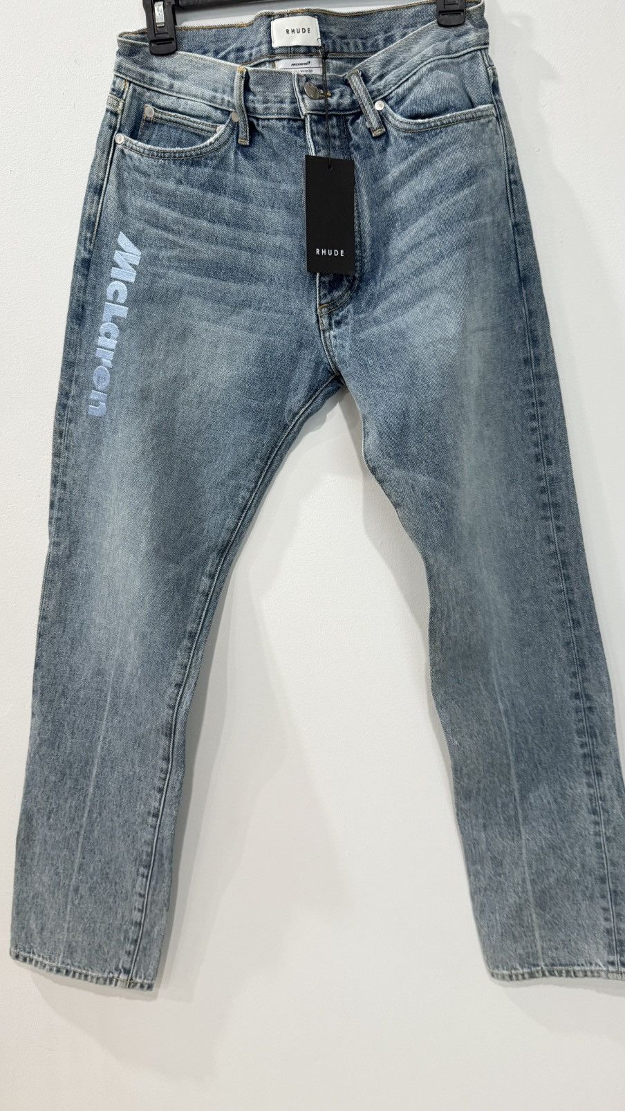 Rhude Rhude x McLaren Denim Embroidered Jean Size 32, color Blue Size US 32 / EU 48 - 2 Thumbnail