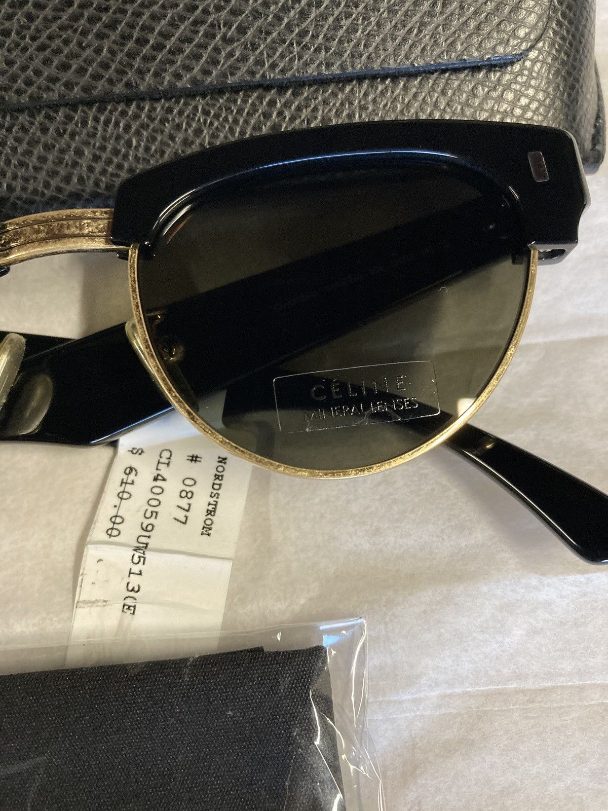 Celine Celine CL40059U 30E Black/Gold Cat Eye Womens Sunglasses Size ONE SIZE - 4 Thumbnail