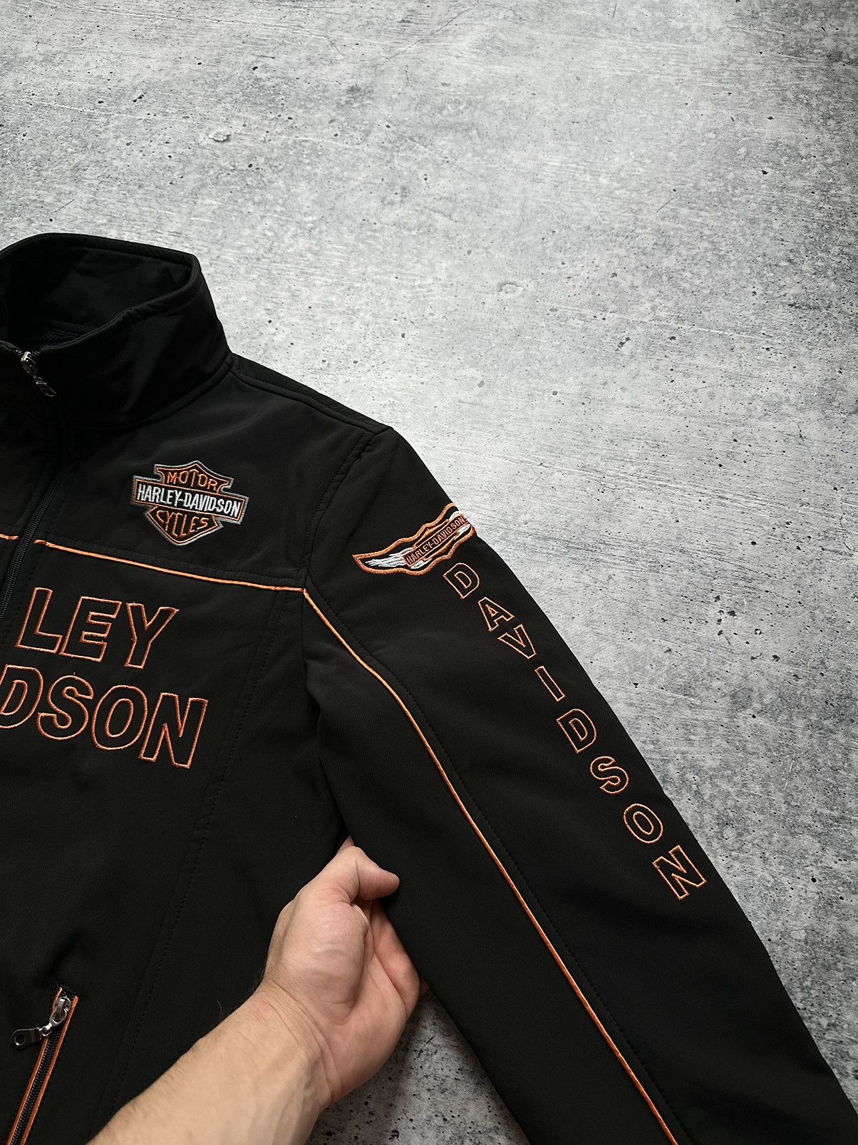 Harley Davidson Vintage Harley Davidson Motorcycle Softshell Jacket! Size US M / EU 48-50 / 2 - 3 Thumbnail