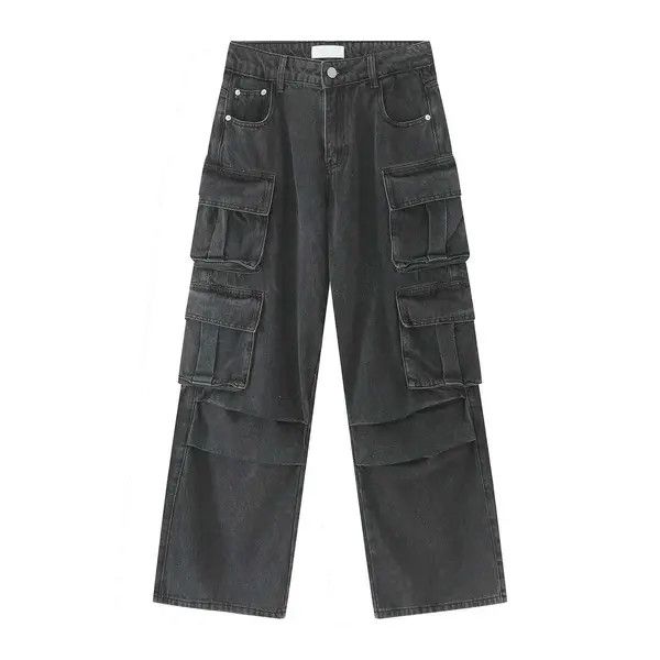 VIBE y2k washed faded utility pleated cargo jeans Size US 30 / EU 46 - 3 Thumbnail