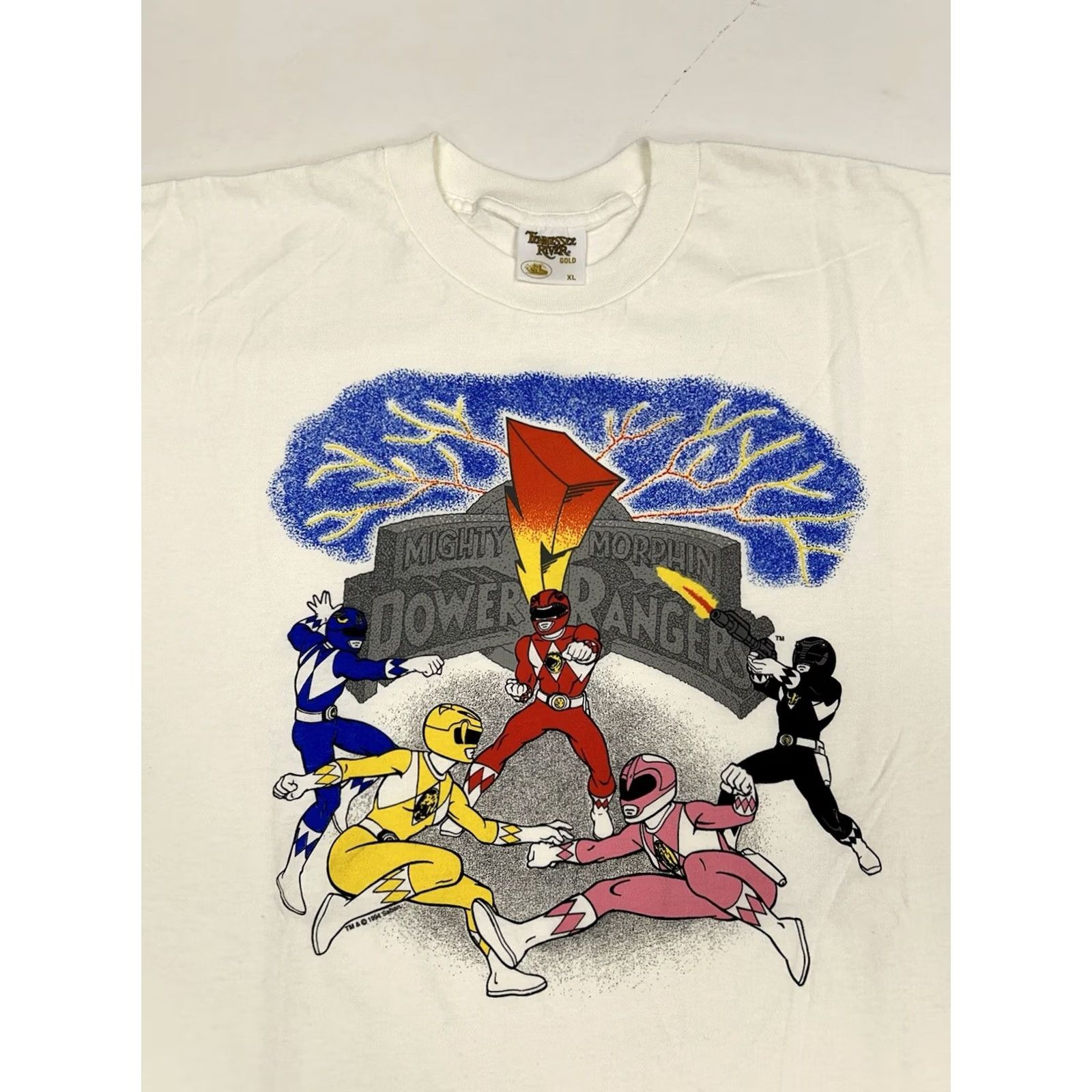 Saba VINTAGE Mighty Morphin Power Rangers Shirt 1994 Saban Rare XL Adult Black Mens Size US XL / EU 56 / 4 - 3 Thumbnail