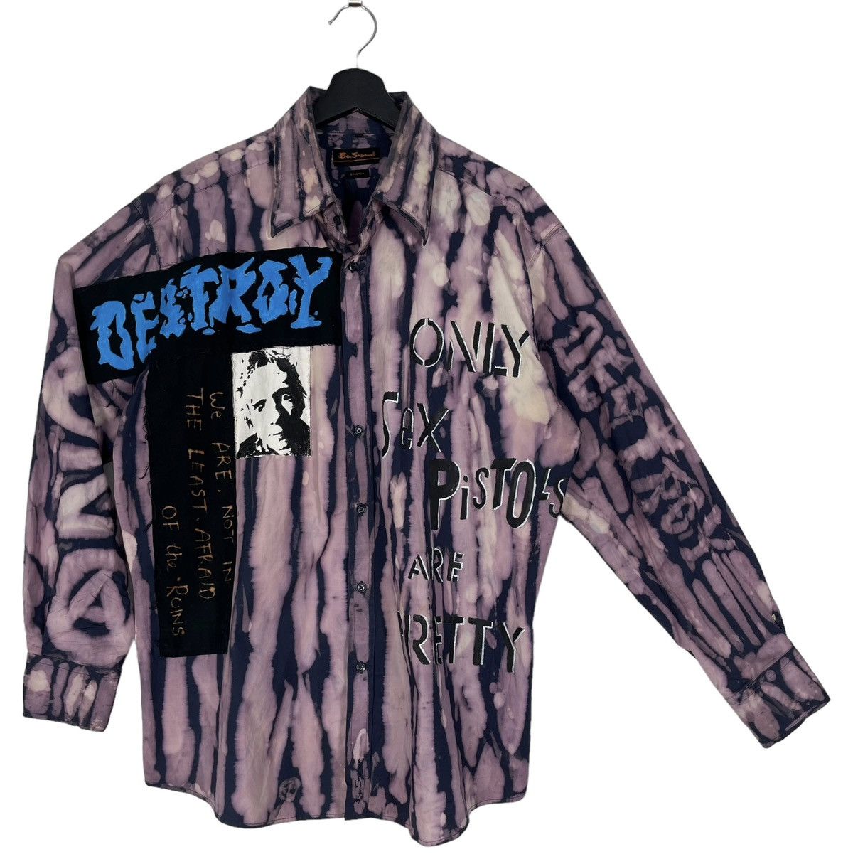 Custom Vintage Sex Pistols Destroy Punk Muslin Shirt | Grailed