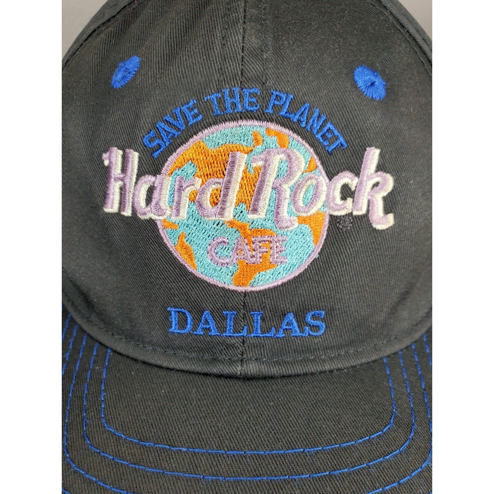 Hard Rock Cafe × Vintage Hard Rock Cafe Dallas Hat Snapback Cap Save The Planet Size ONE SIZE - 4 Thumbnail