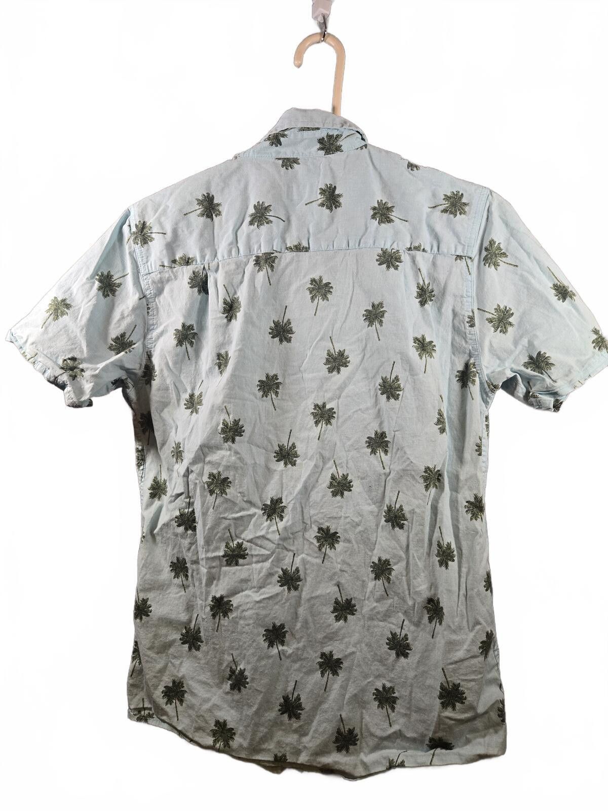 Haggar 🌴Blue M Tropical Palm Tree Button Down Shirt Skater Resort Size US M / EU 48-50 / 2 - 3 Thumbnail