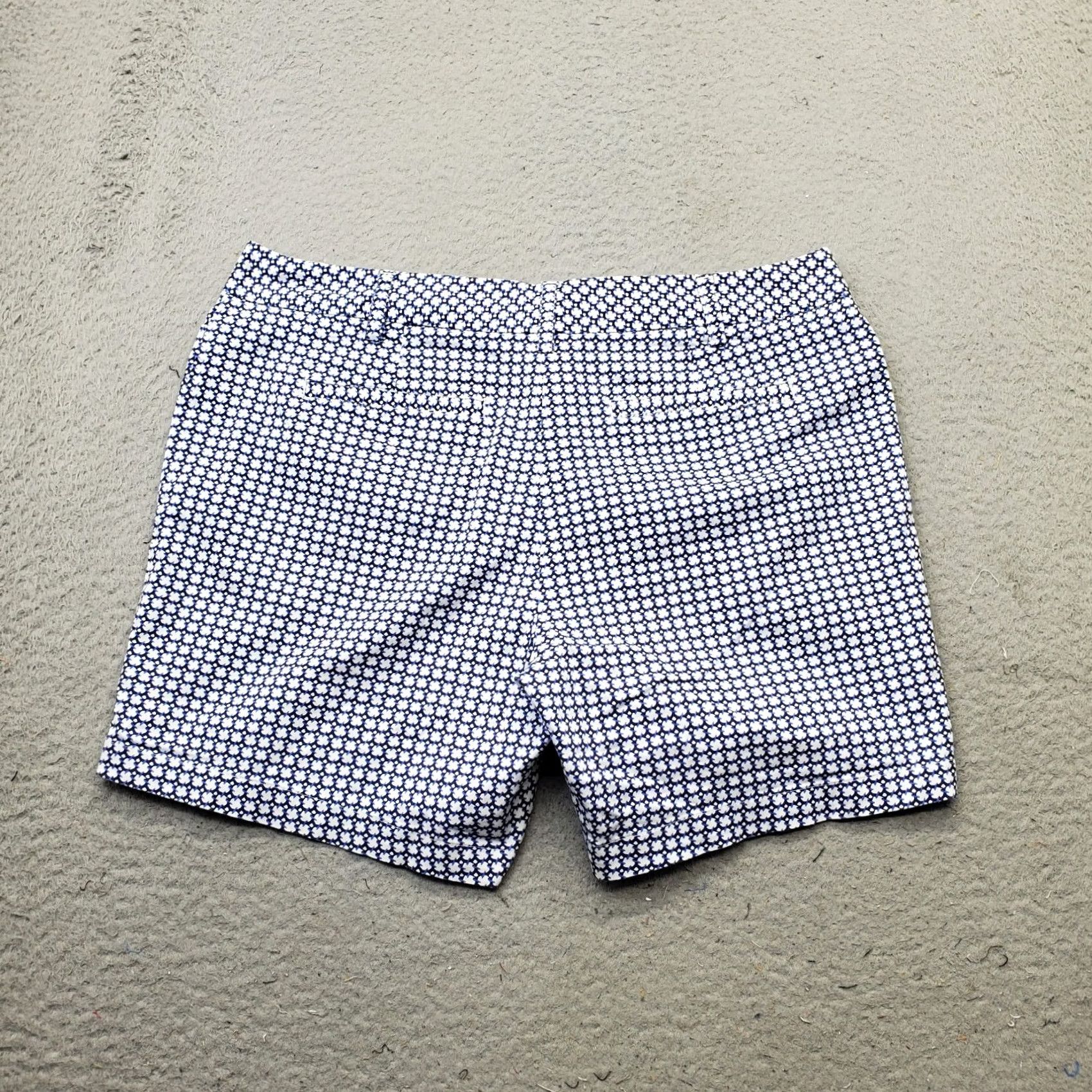 Lands' End Lands' End Chino Shorts Womens 14 Multi Geometric Print Regular Fit Flat Front XS? Size 36" / US 14 / IT 50 - 2 Thumbnail