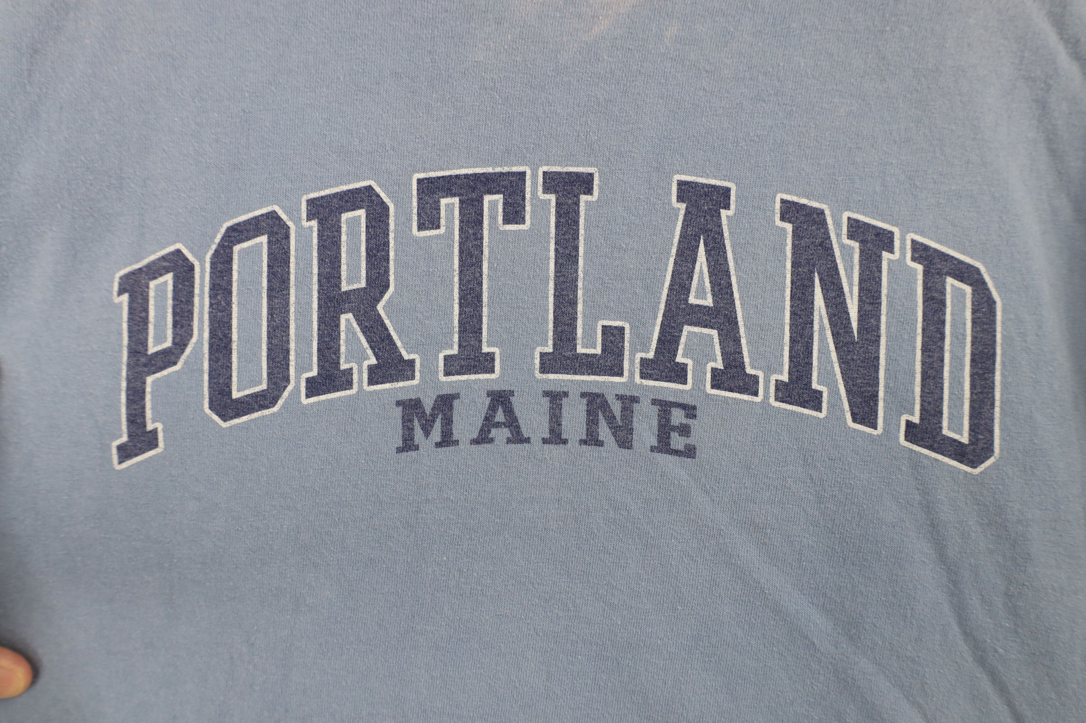 Vintage Vintage Streetwear Spell Out Portland Maine T-Shirt Blue Size US M / EU 48-50 / 2 - 8 Thumbnail