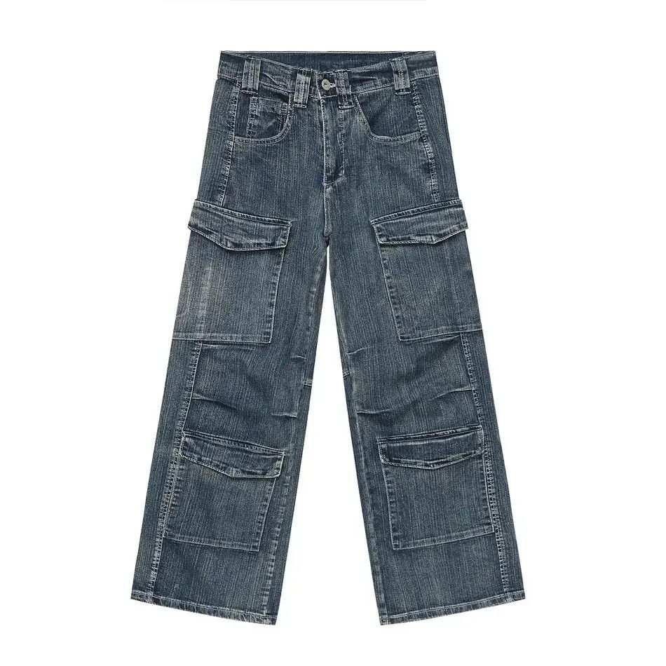Japanese Brand Retro loose high street pocket jeans Size US 32 / EU 48 - 6 Thumbnail