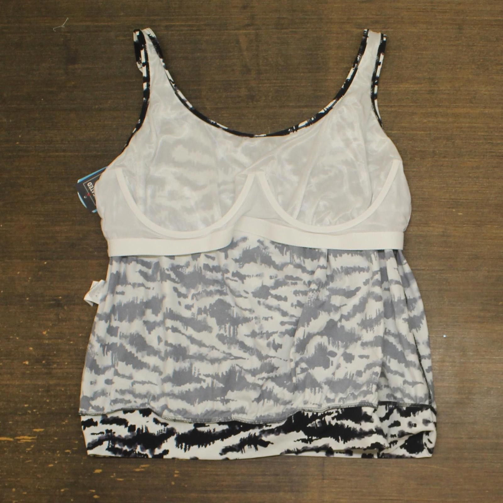 Other Nwt Swim Solutions Size Tankini Swim Top Black / White 20w Size ONE SIZE - 3 Thumbnail