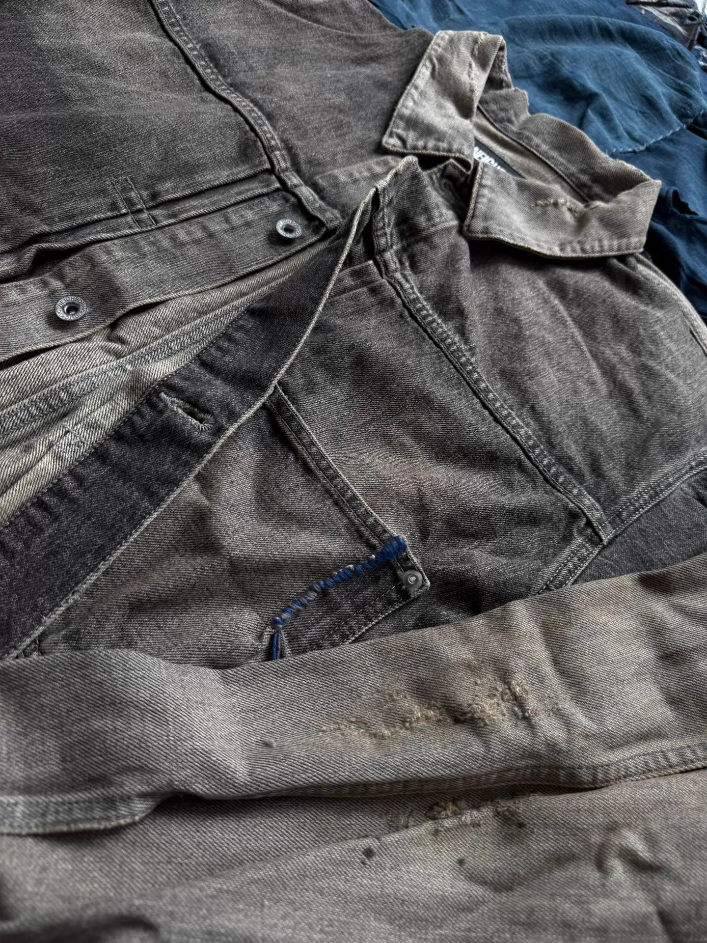 Neighborhood NBHD 24SS Type1 WashedDistressed Blk L Denim Jkt Size US L / EU 52-54 / 3 - 8 Thumbnail