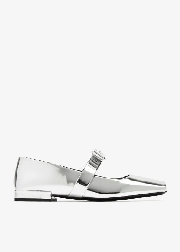 Versace Versace Gianni Ribbon Open Metallic Ballerina Flats SIZE 38 Size ONE SIZE - 1 Thumbnail