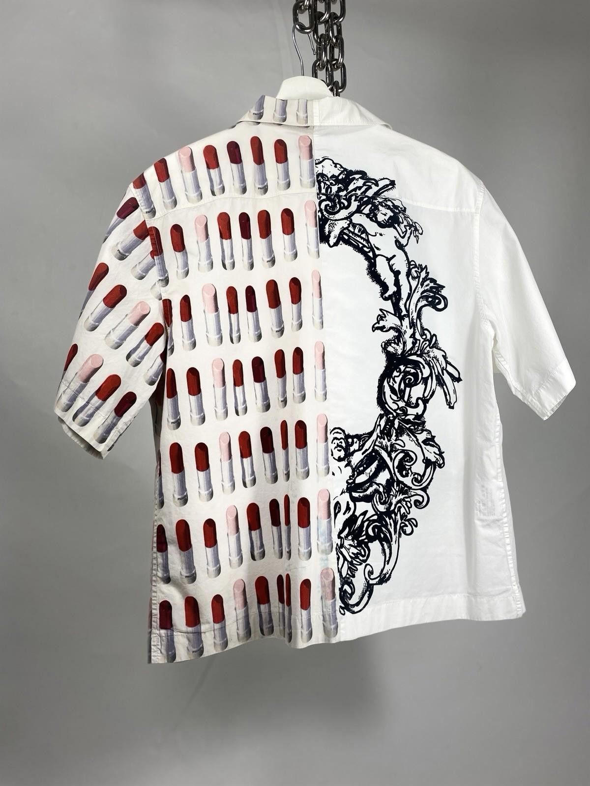 Prada Prada Double Logo Lipstick Button Short Sleeve Shirt FW18 Size 36R - 6 Thumbnail