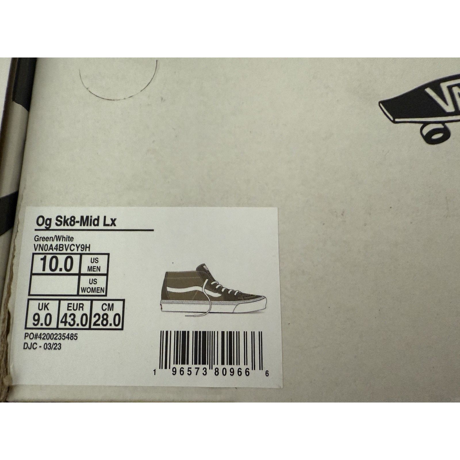 Vans Vans OG Sk8-Mid Lx Green/White Size 10 Men’s Brand New W Box Size US 10 / EU 43 - 6 Thumbnail